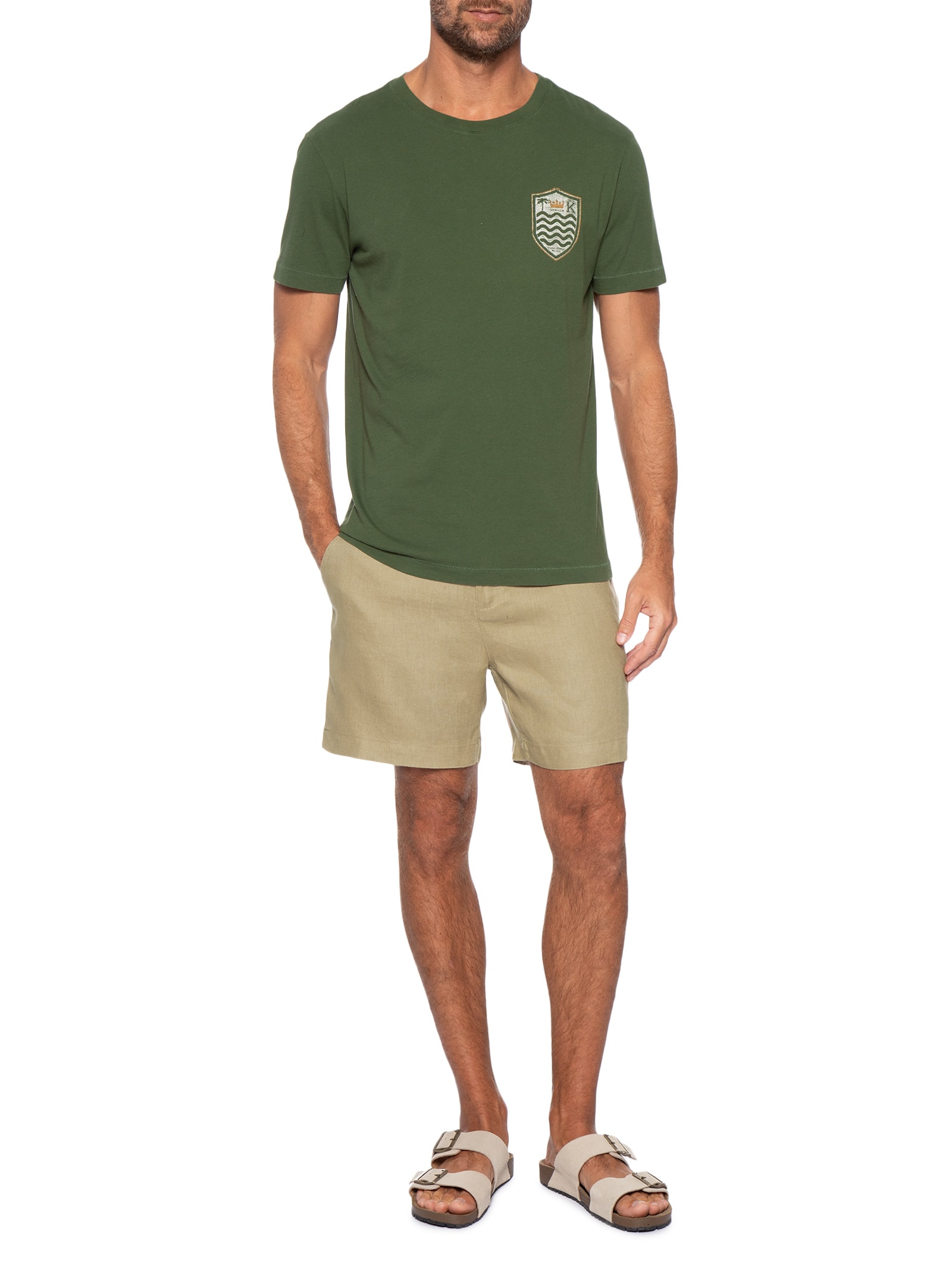 Bermuda Masculina Linho Pure Linen Bege Osklen