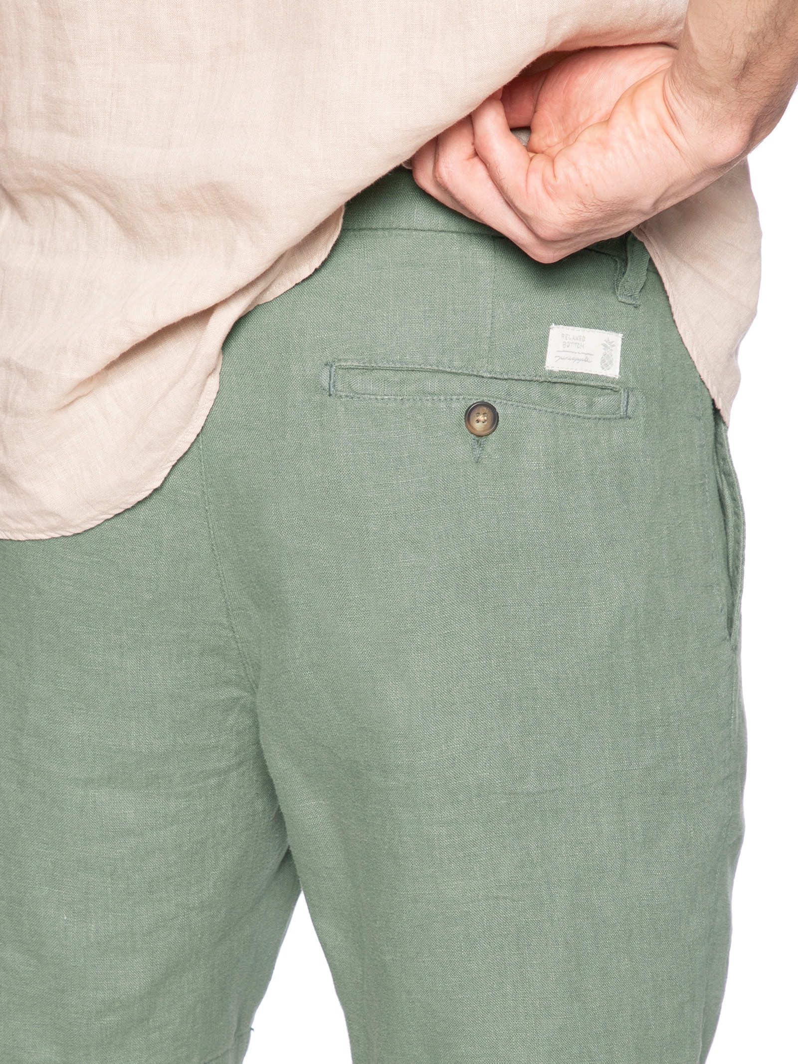 Bermuda Masculina Linho Verde Pineapple