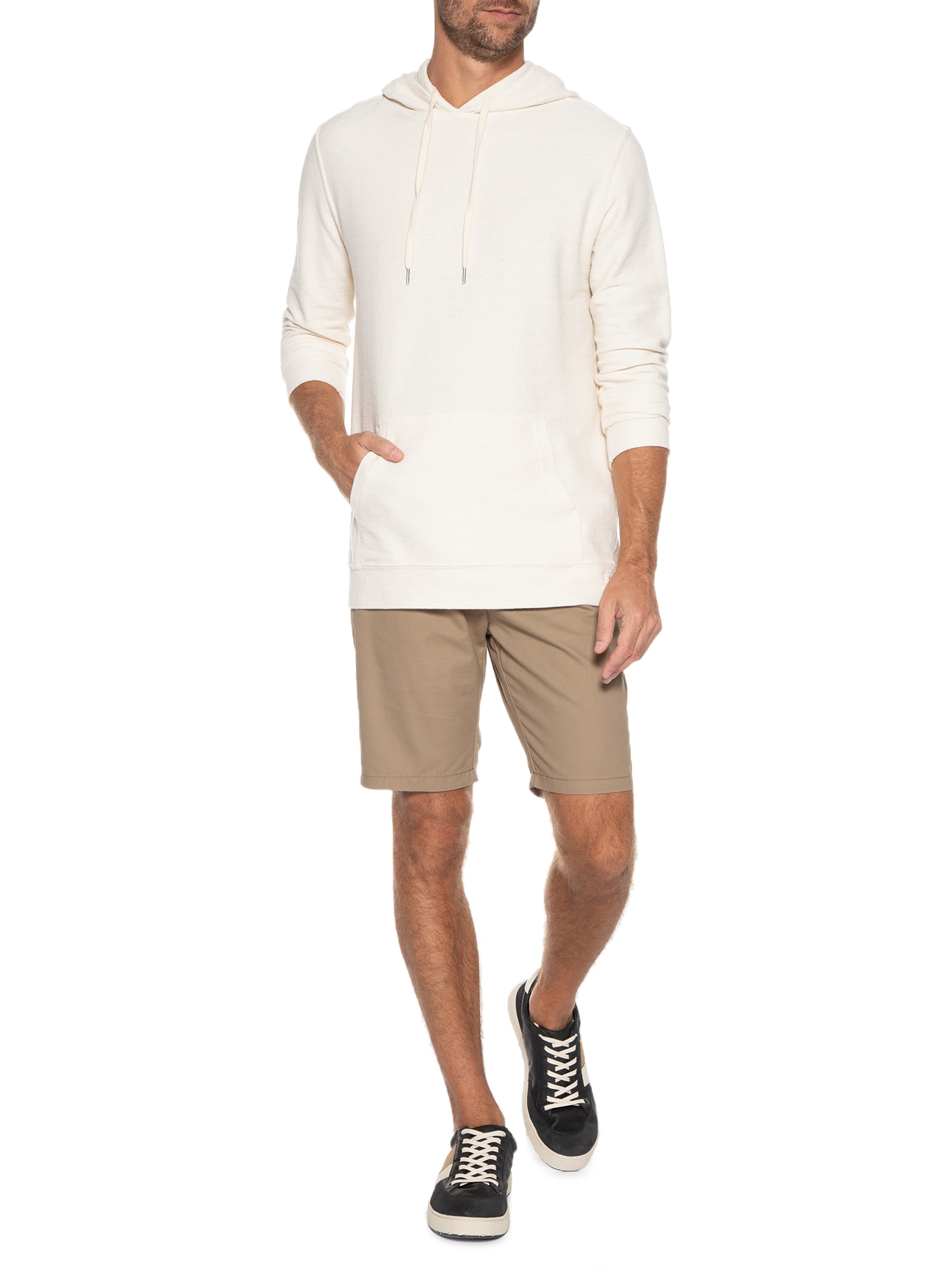 Bermuda Masculina Lisa Sarja Bege Hering