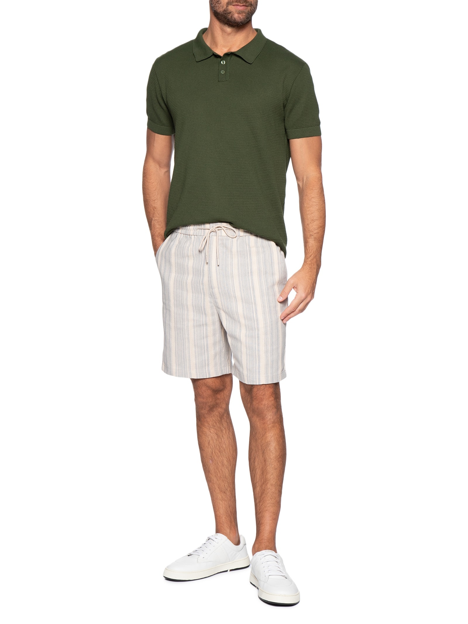 Bermuda Masculina Listra Náutico Bege Foxton