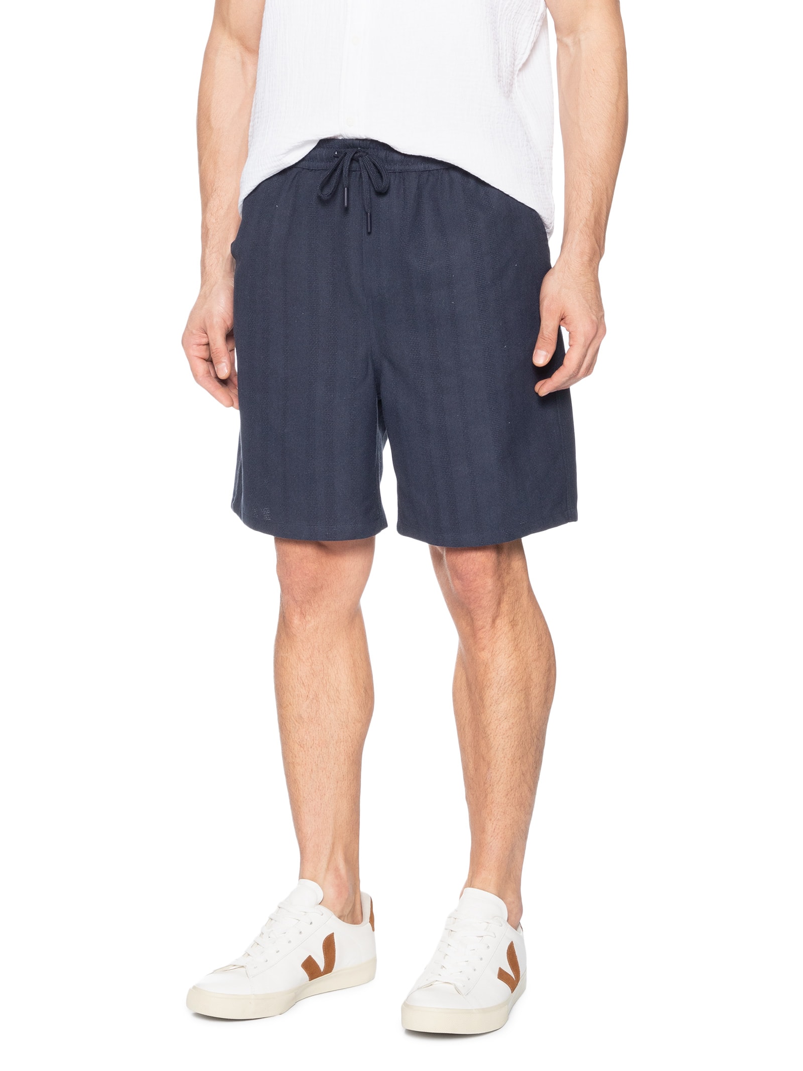 Bermuda Masculina Listrada Azul Basiq Men