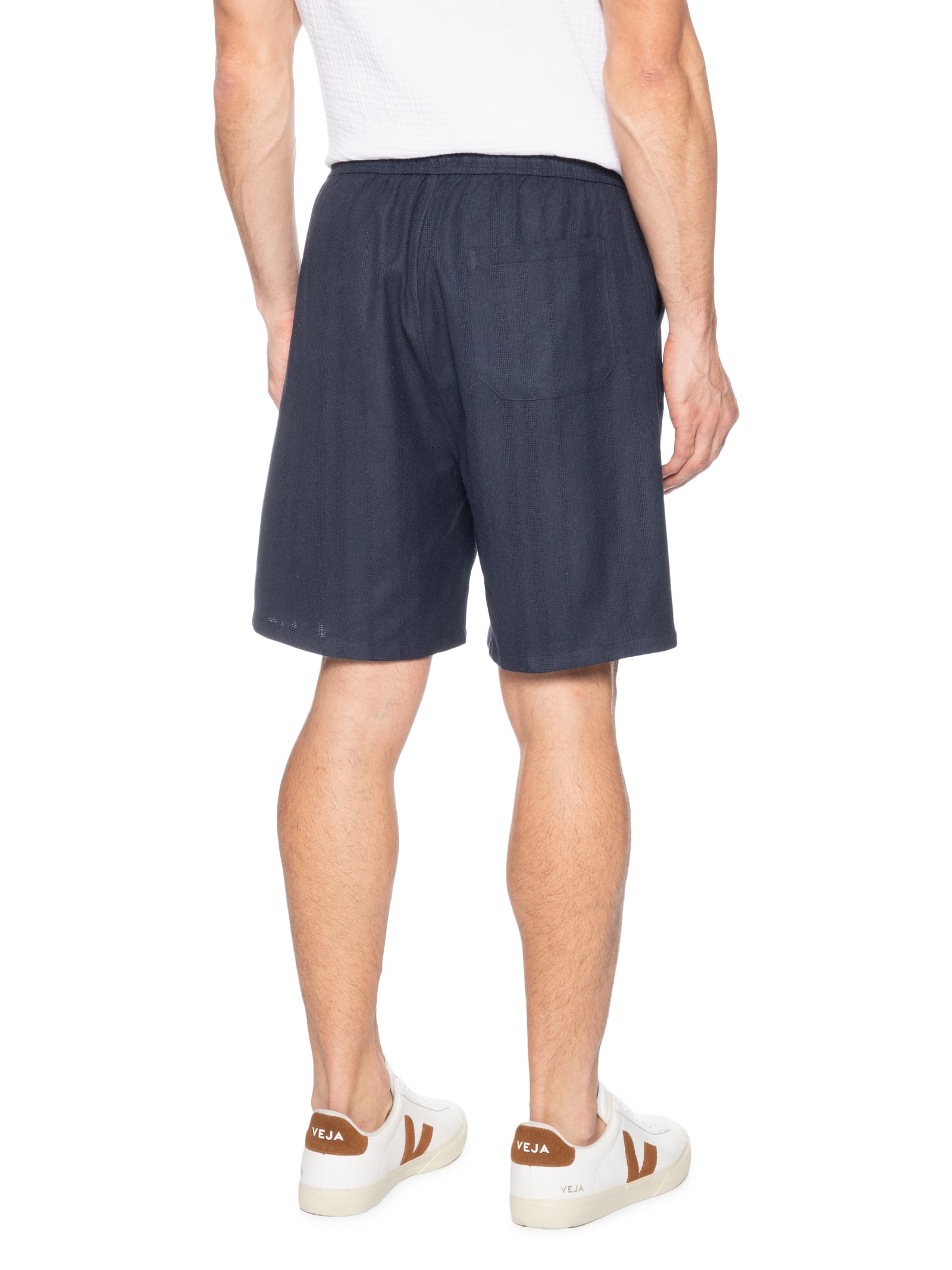 Bermuda Masculina Listrada Azul Basiq Men