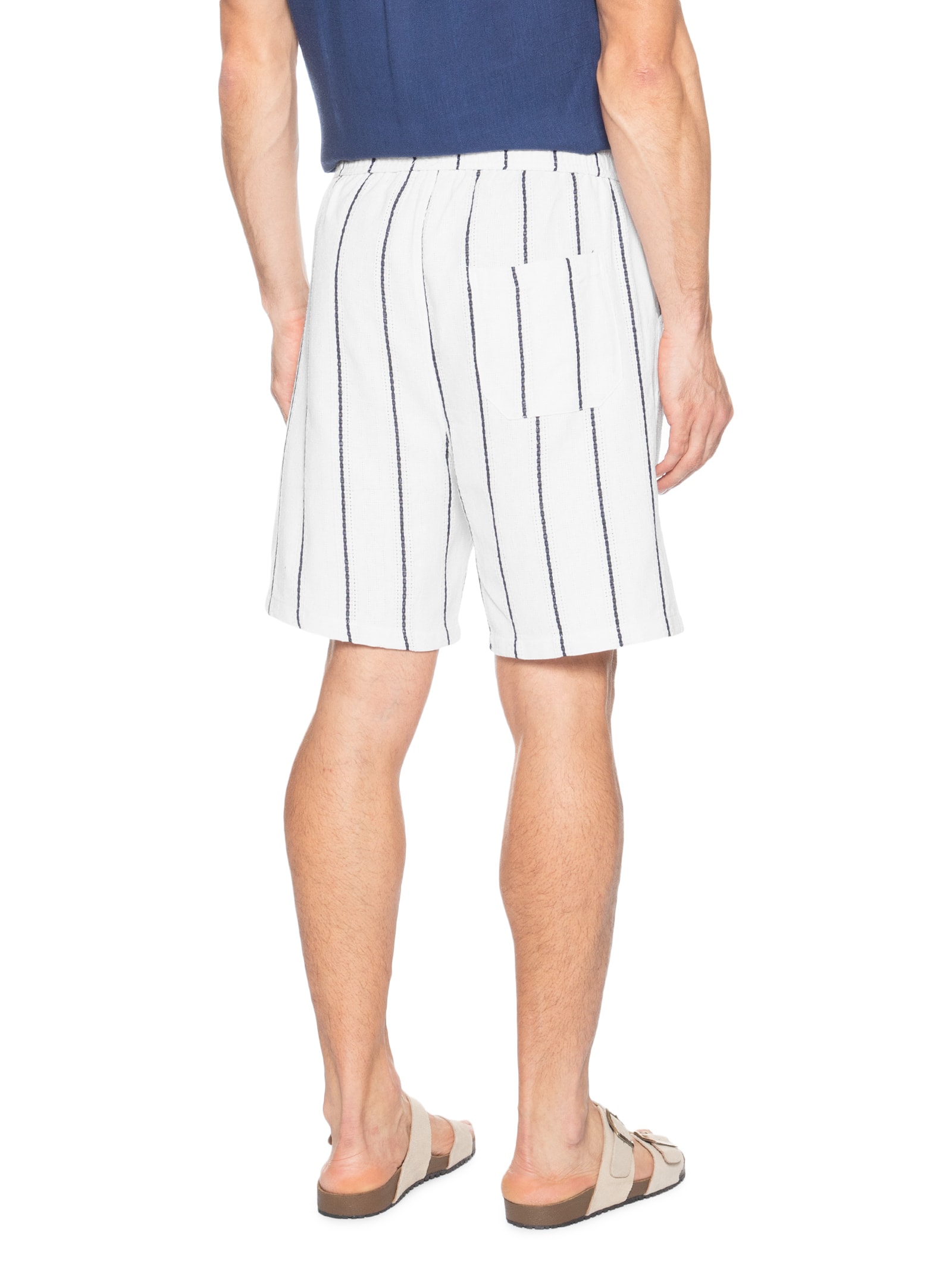 Bermuda Masculina Listrada Ocean Branco Basiq Men