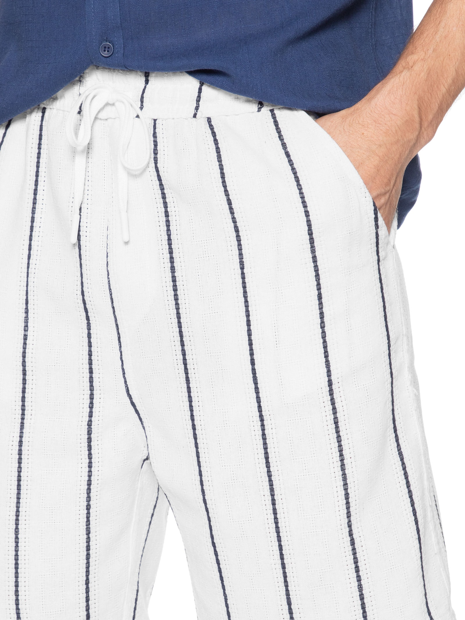 Bermuda Masculina Listrada Ocean Branco Basiq Men