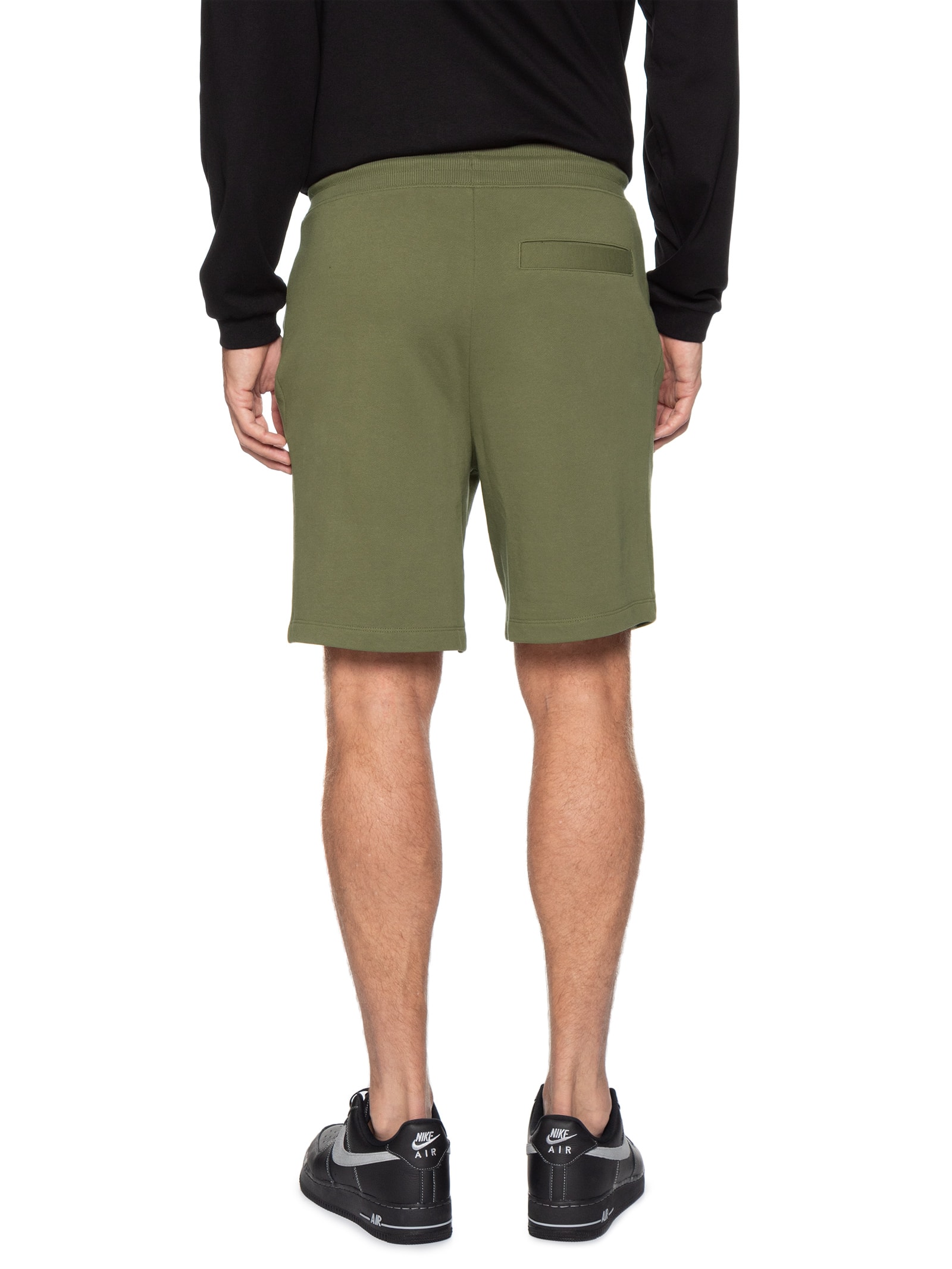 Bermuda Masculina Logo-Label Cotton Terry Verde Hugo