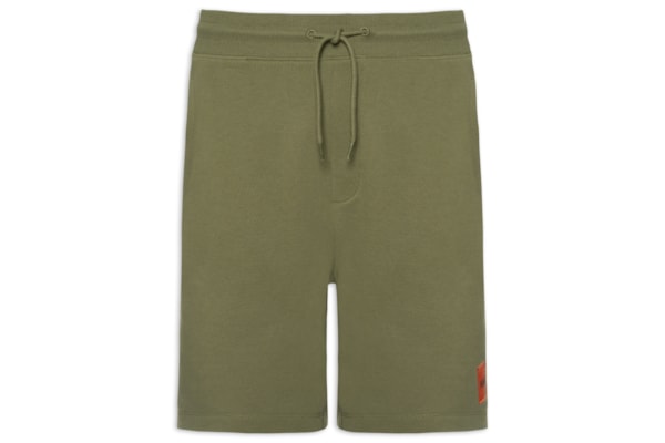 Bermuda Masculina Logo-Label Cotton Terry - Verde