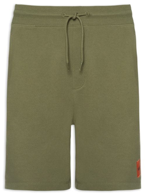 Bermuda Masculina Logo-Label Cotton Terry - Verde