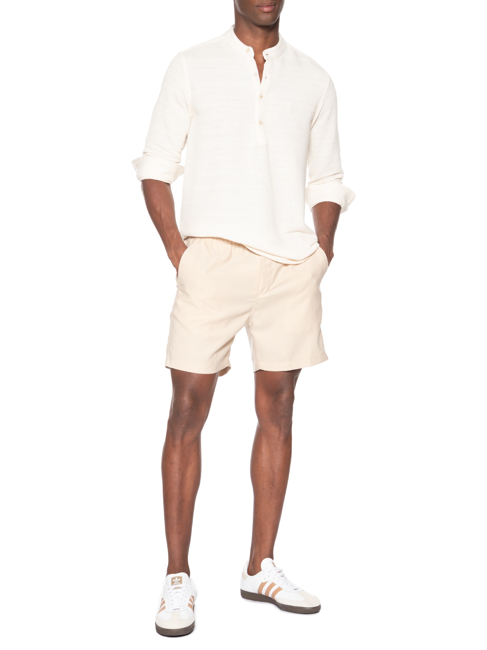 Bermuda Masculina Lyocell Stoned Bege Sergio K