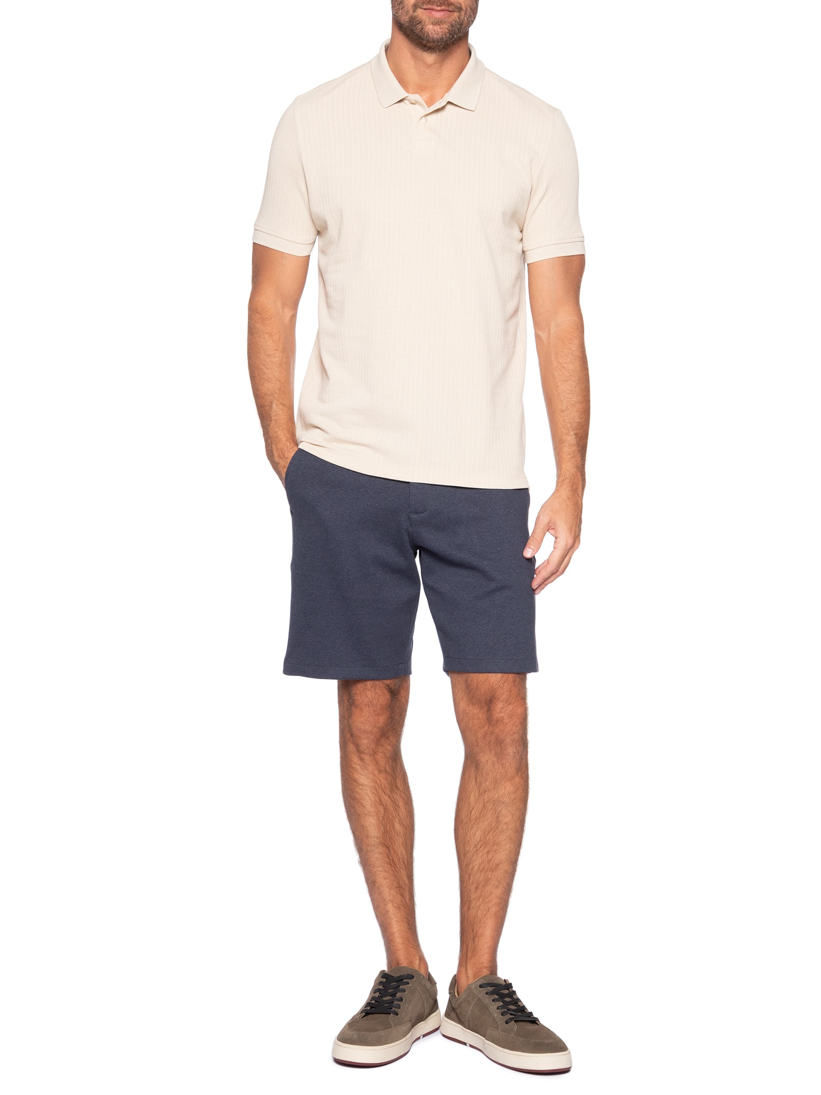 Bermuda Masculina Malha Design Azul Pineapple