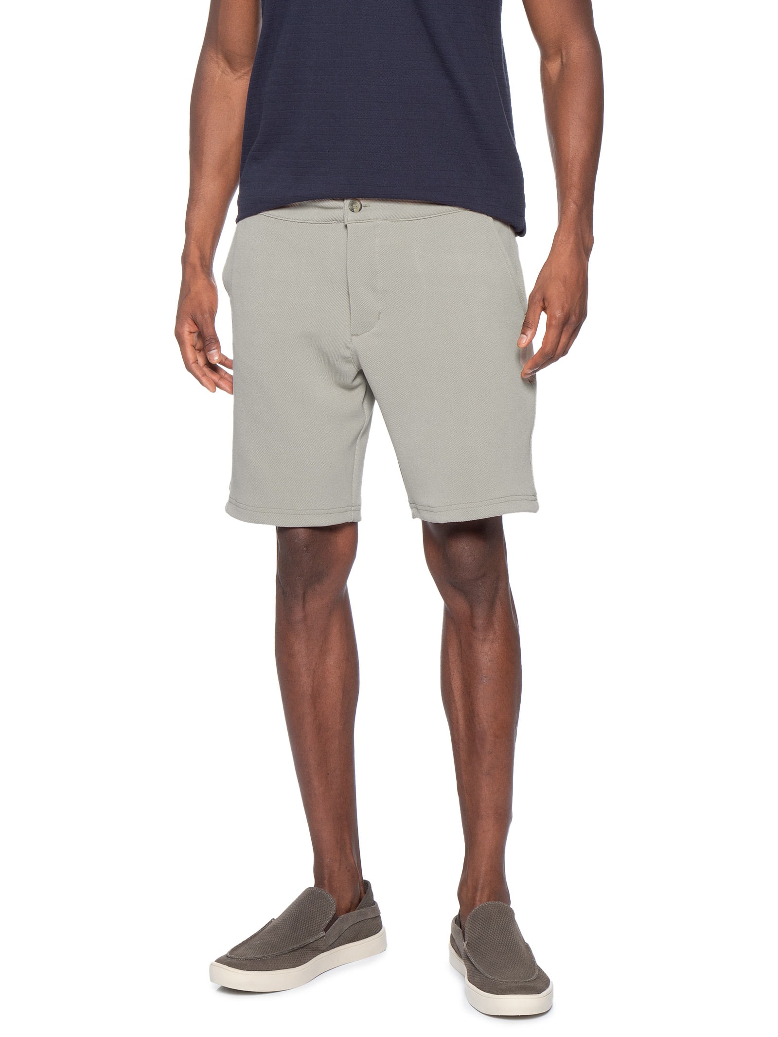 Bermuda Masculina Malha Fivela Lateral Bege Sergio K