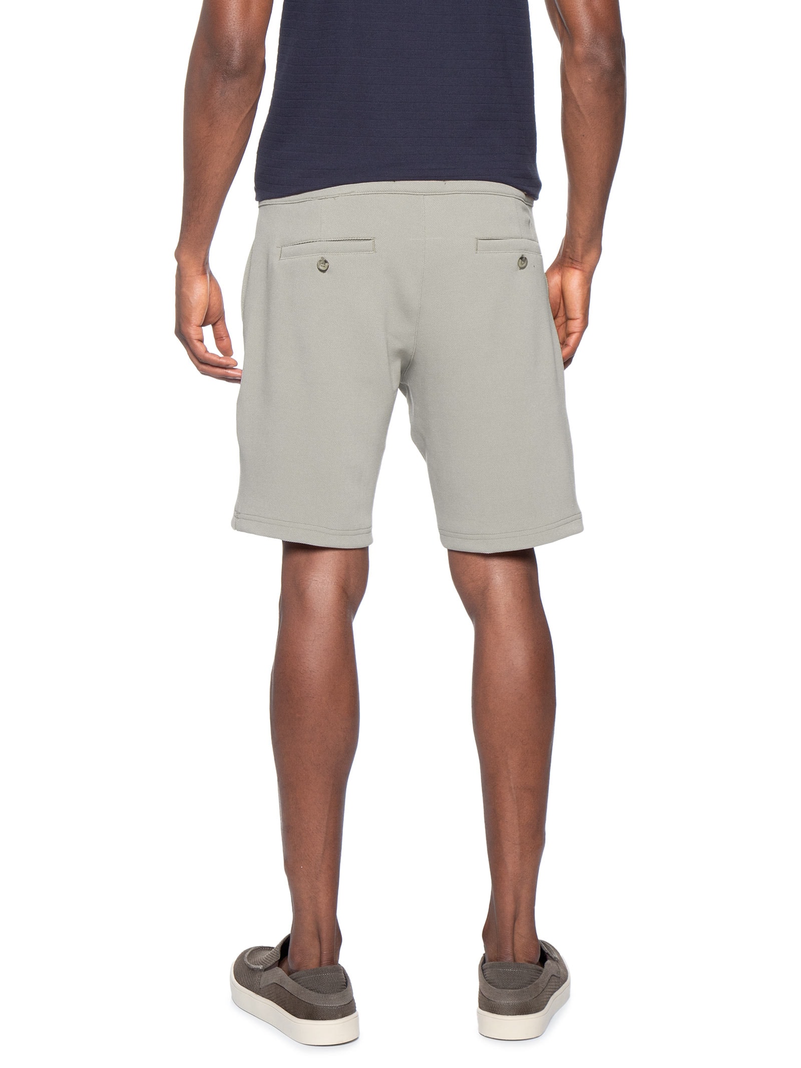 Bermuda Masculina Malha Fivela Lateral Bege Sergio K