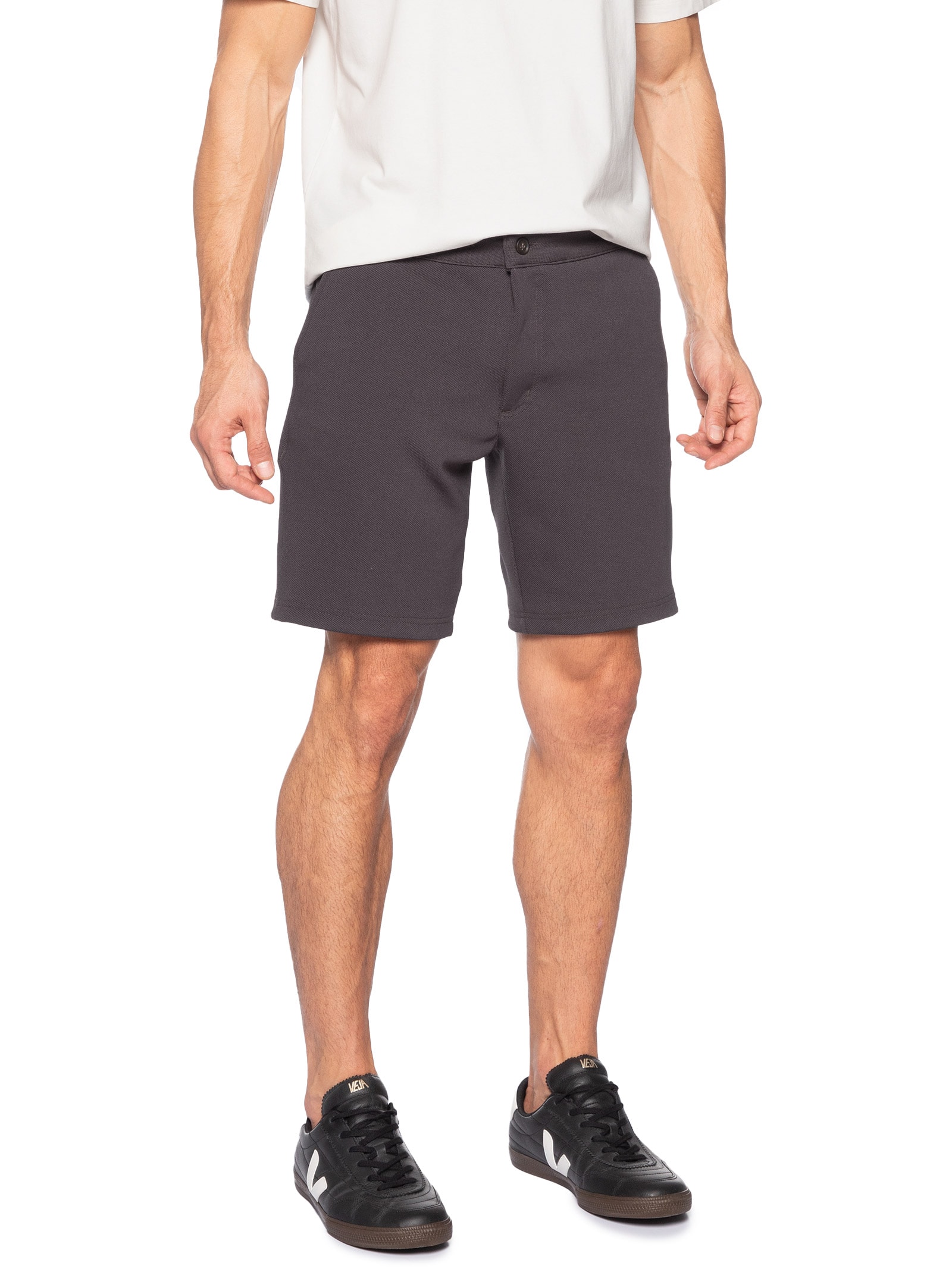 Bermuda Masculina Malha Fivela Lateral Marrom Sergio K