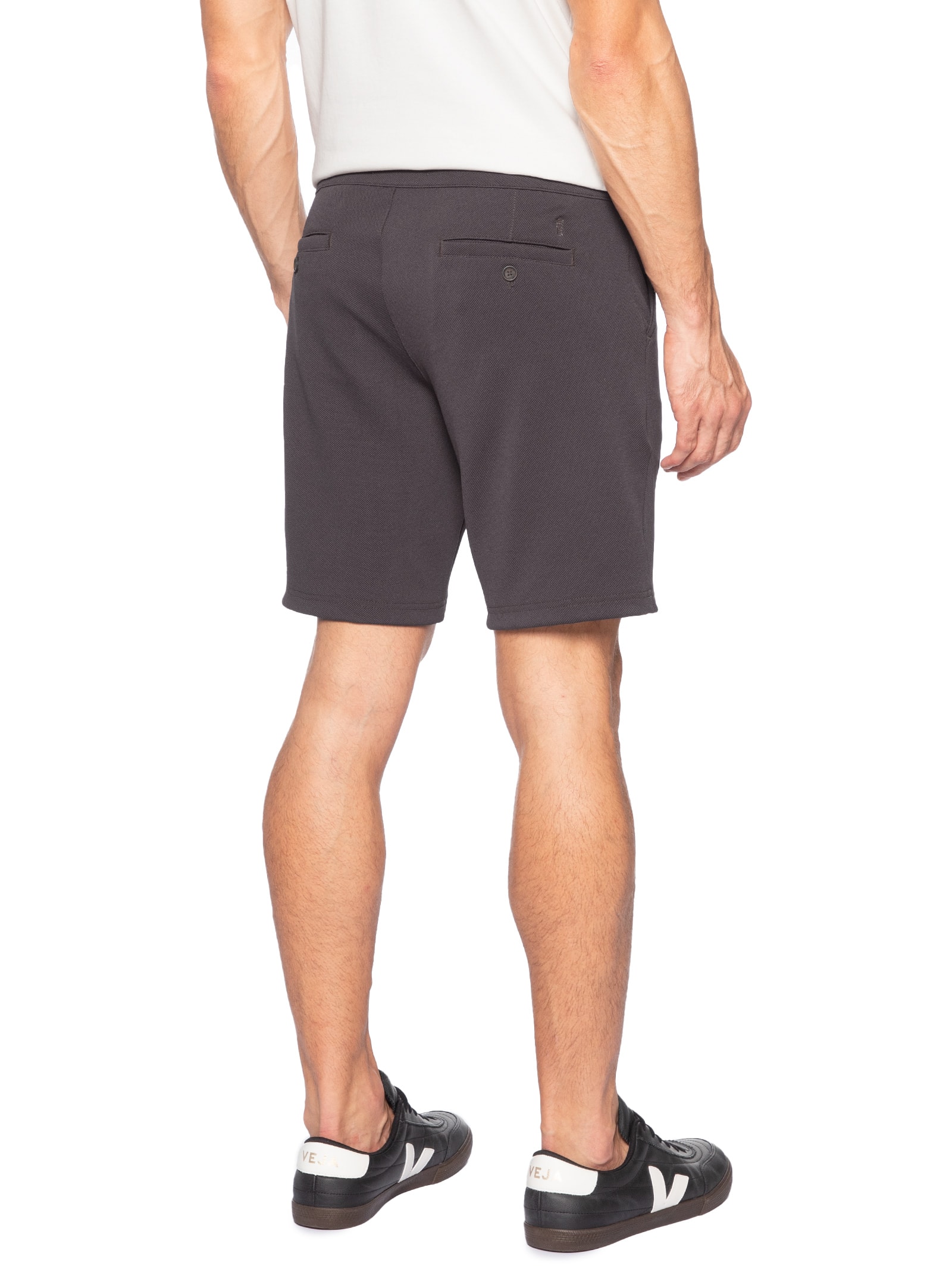 Bermuda Masculina Malha Fivela Lateral Marrom Sergio K