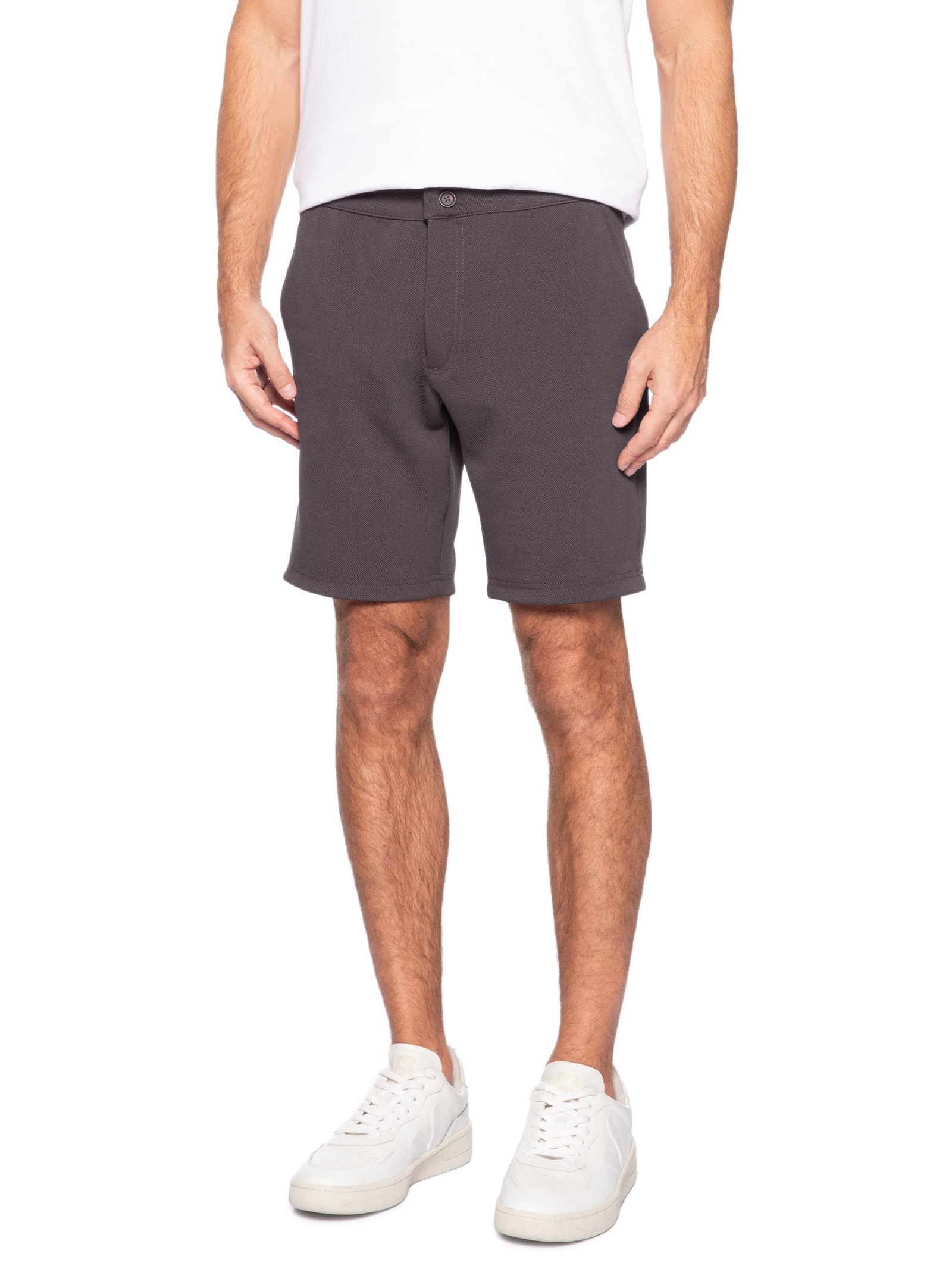 Bermuda Masculina Malha Fivela Lateral Marrom Sergio K