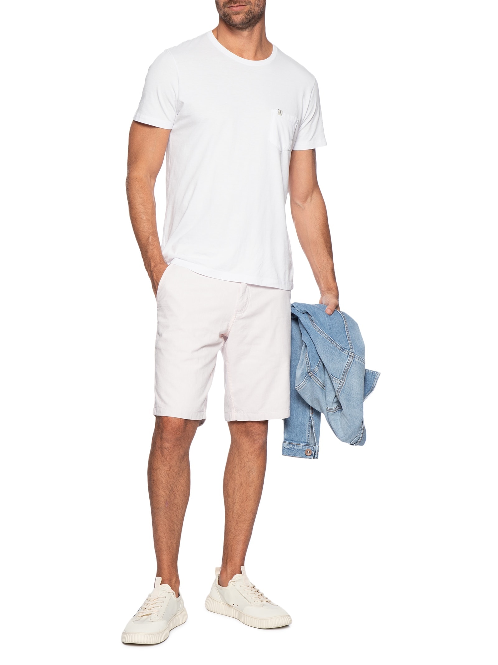 Bermuda Masculina Malha Oxford Rosa Reserva