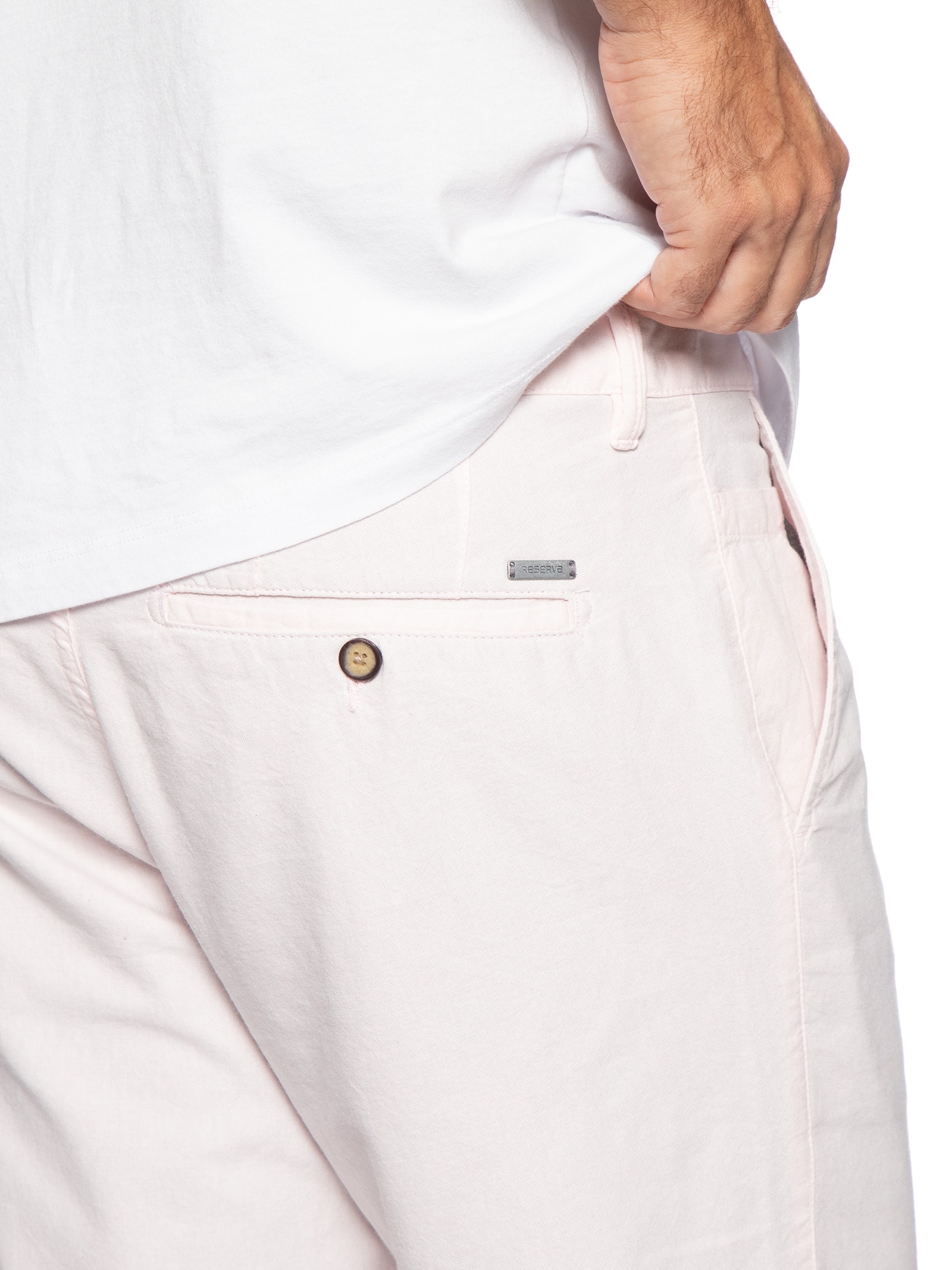 Bermuda Masculina Malha Oxford Rosa Reserva