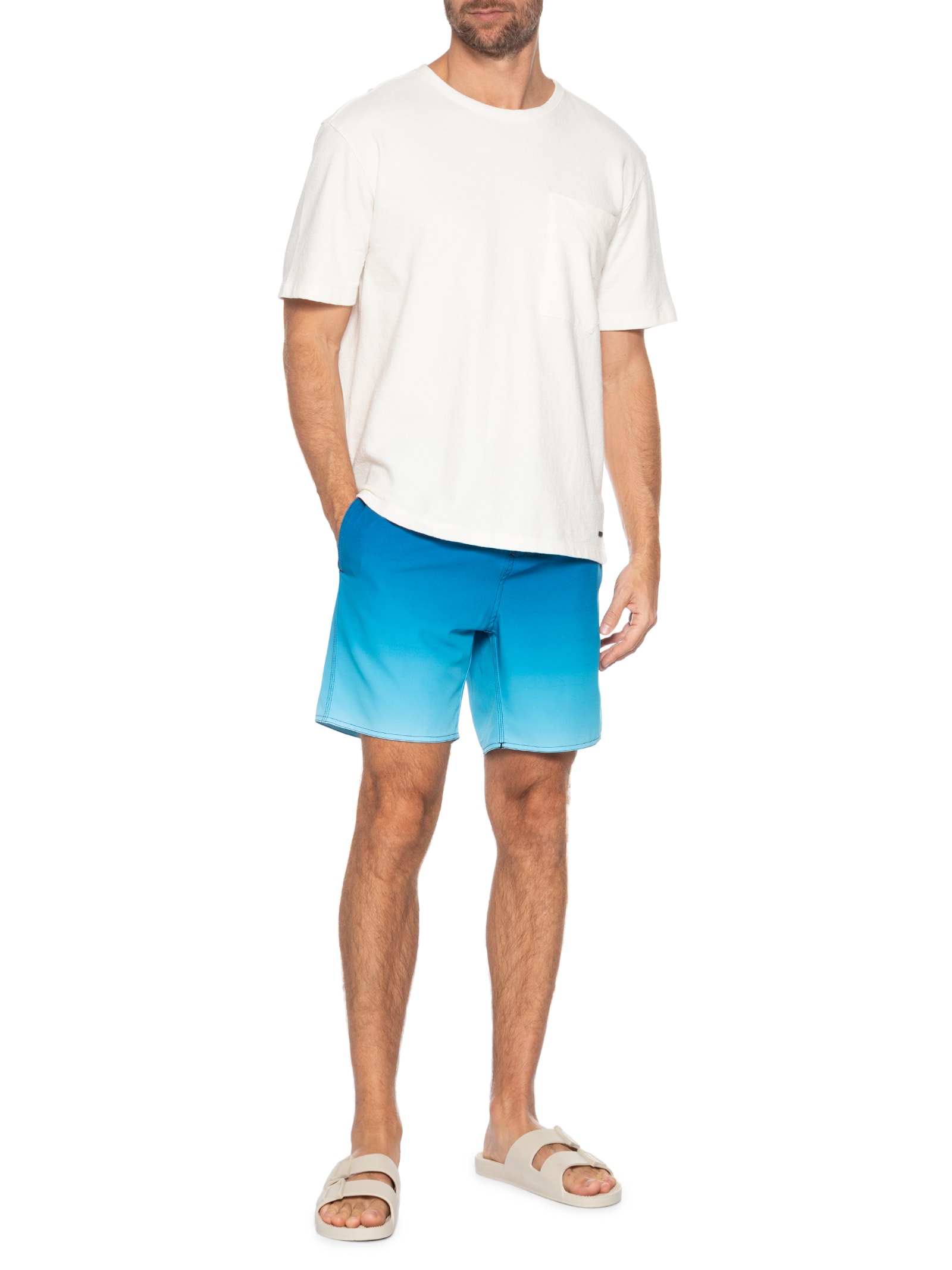 Bermuda Masculina Midi Degradê Havai Azul Blueman