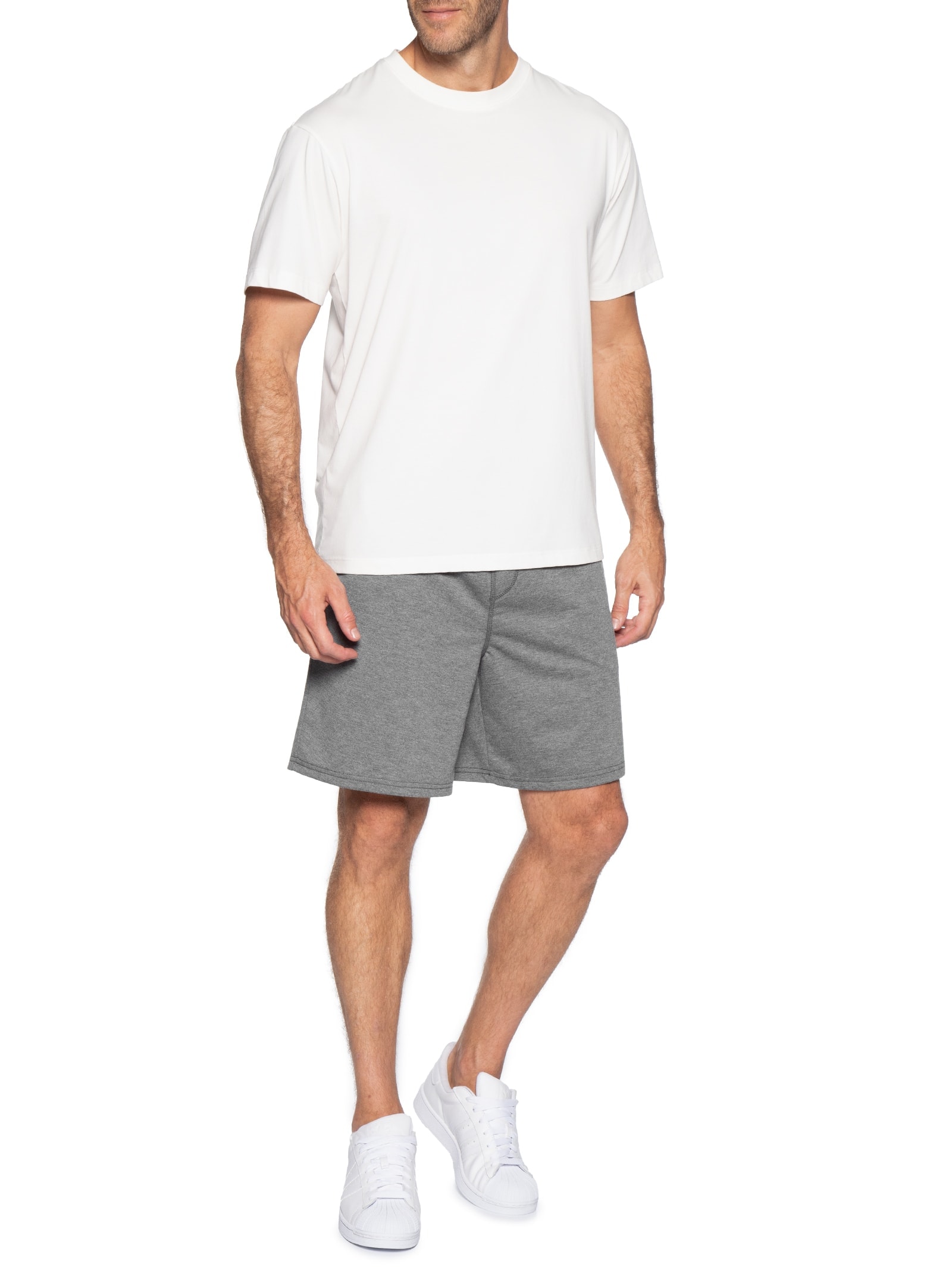 Bermuda Masculina Moletinho com Elástico Cinza Basiq Men