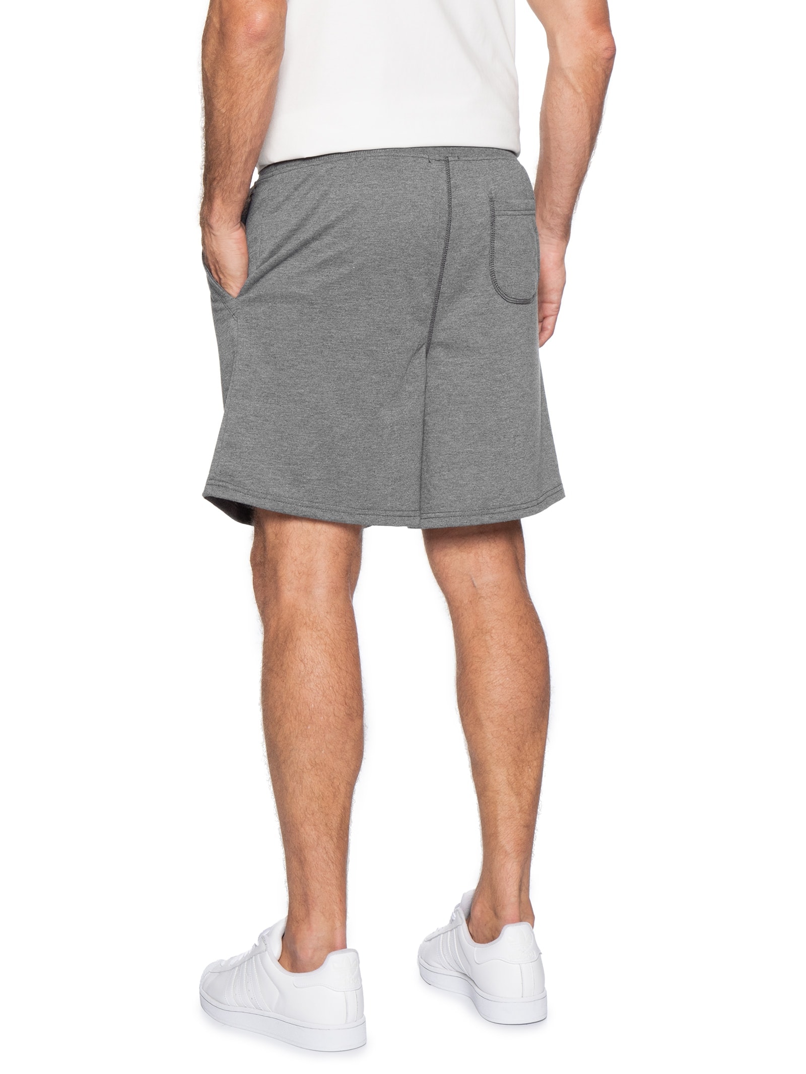 Bermuda Masculina Moletinho com Elástico Cinza Basiq Men