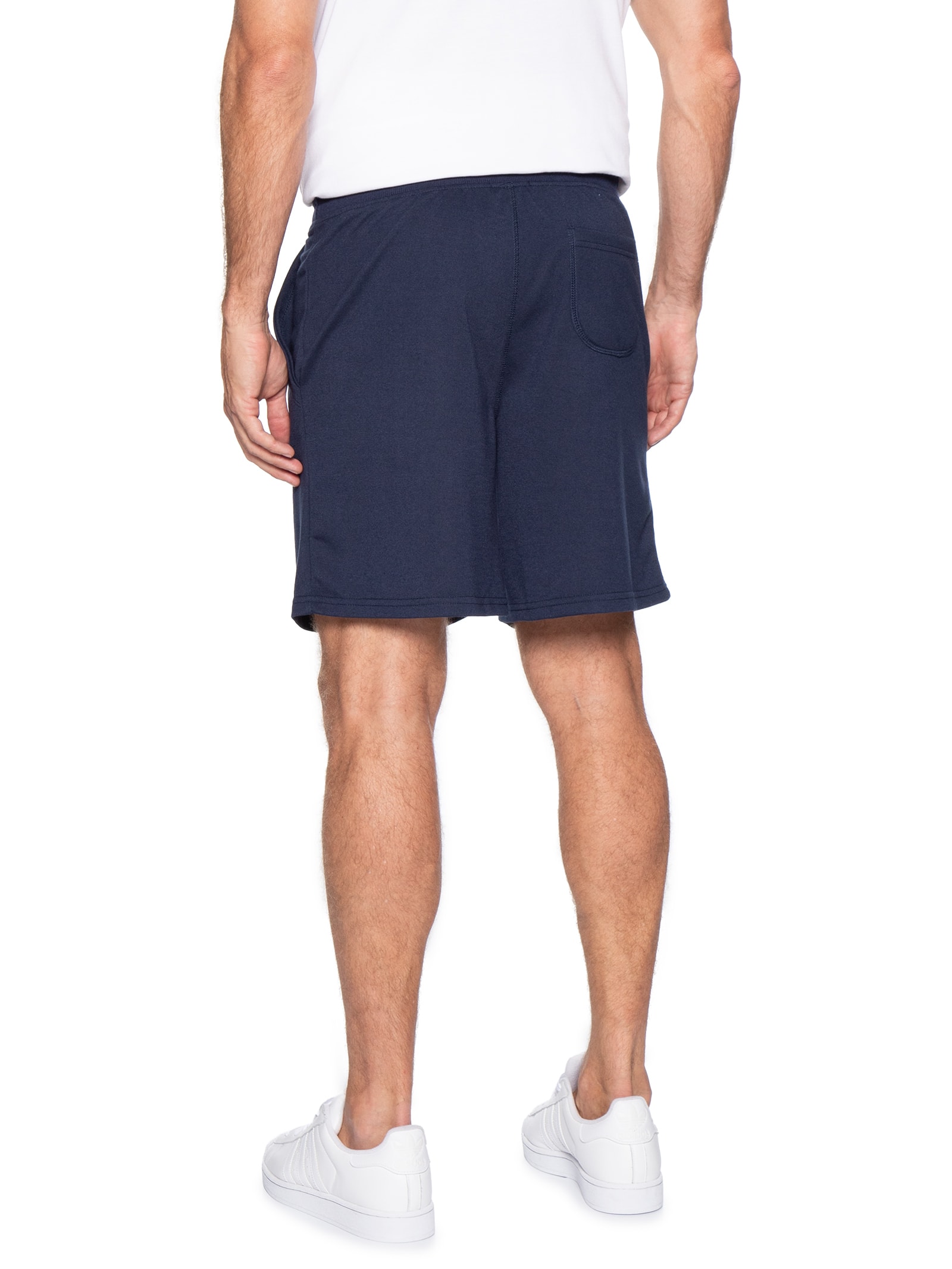 Bermuda Masculina Moletinho com Elástico – Azul Basiq Men