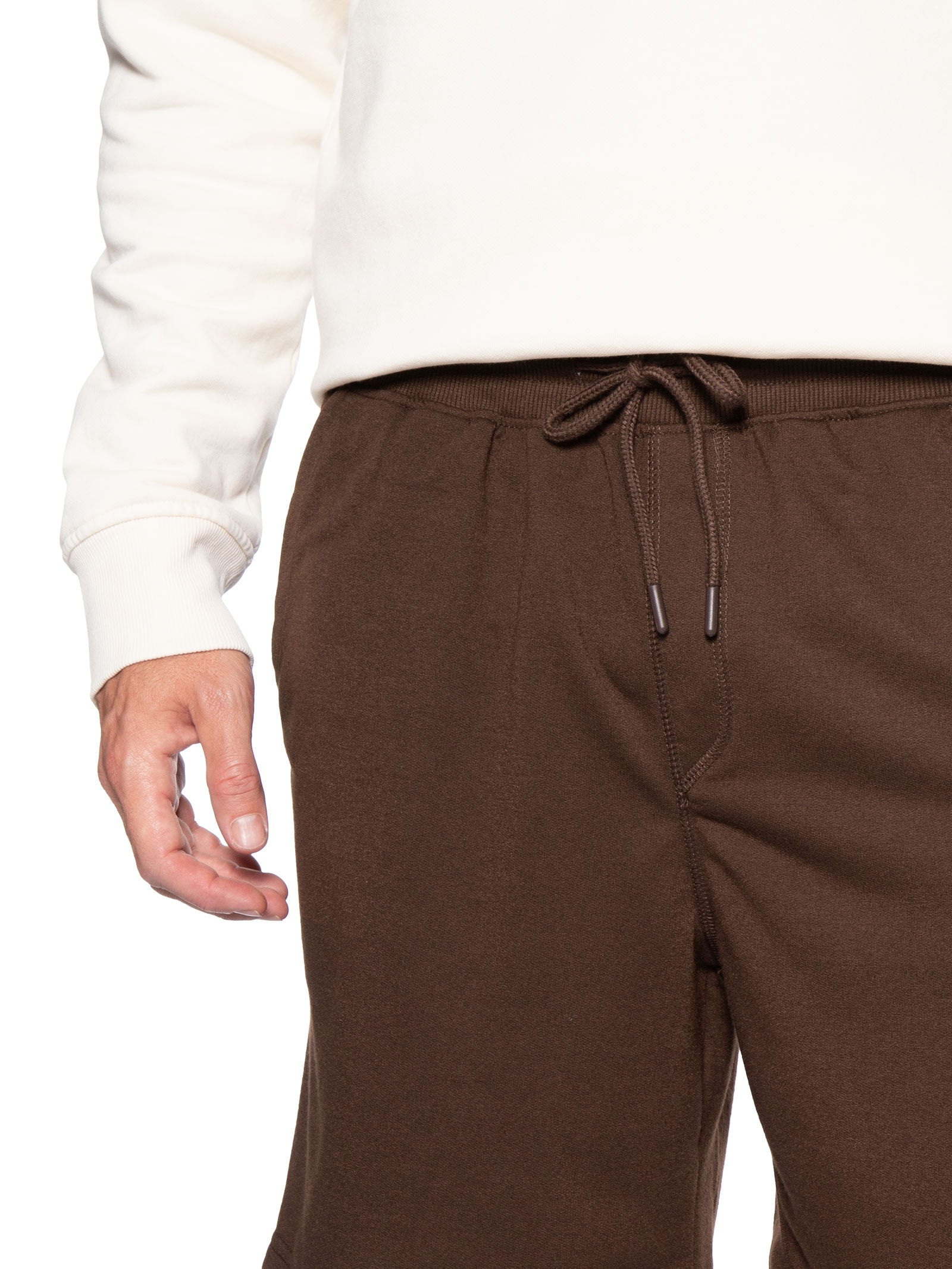 Bermuda Masculina Moletinho com Elástico – Marrom Basiq Men