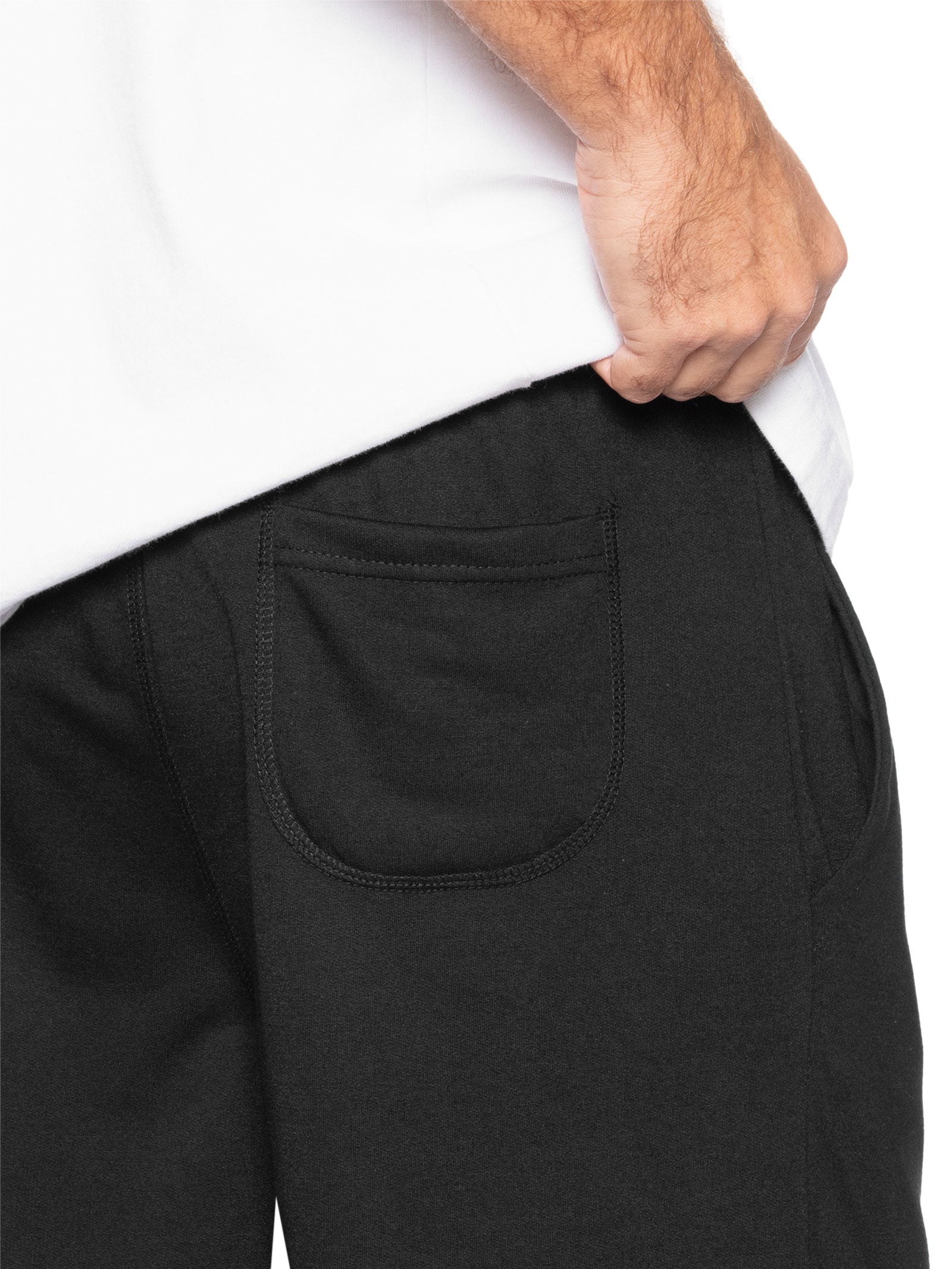 Bermuda Masculina Moletinho com Elástico – Preto Basiq Men