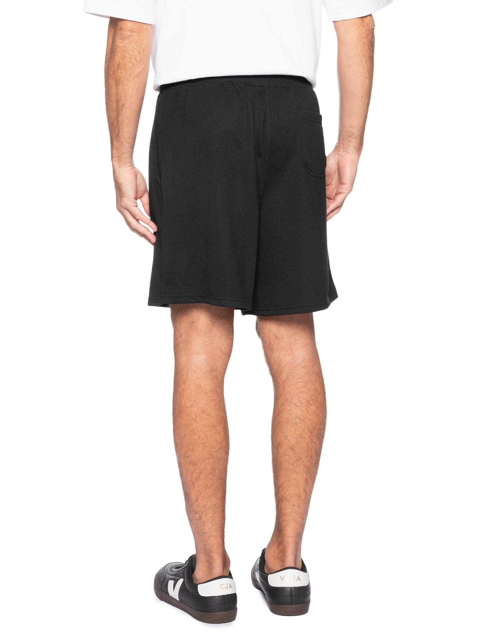 Bermuda Masculina Moletinho com Elástico – Preto Basiq Men