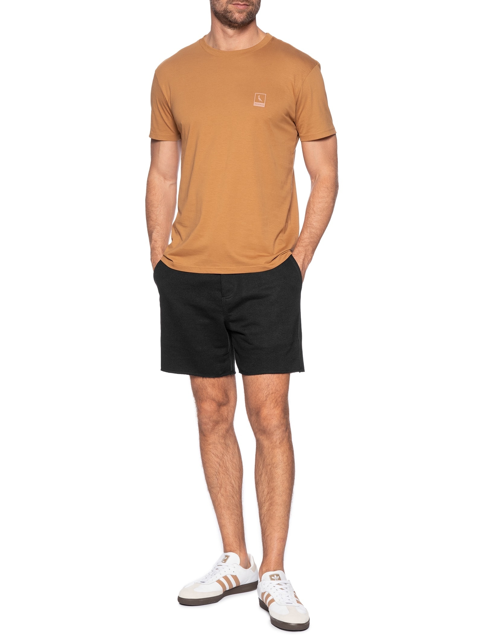 Bermuda Masculina Moletom Básico New Preto Reserva