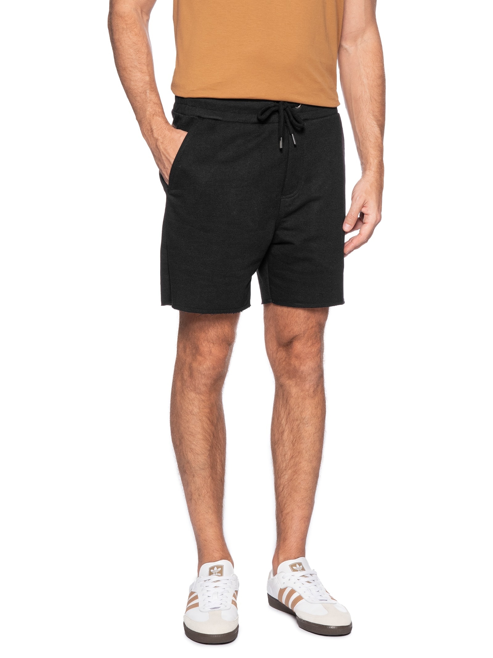 Bermuda Masculina Moletom Básico New Preto Reserva