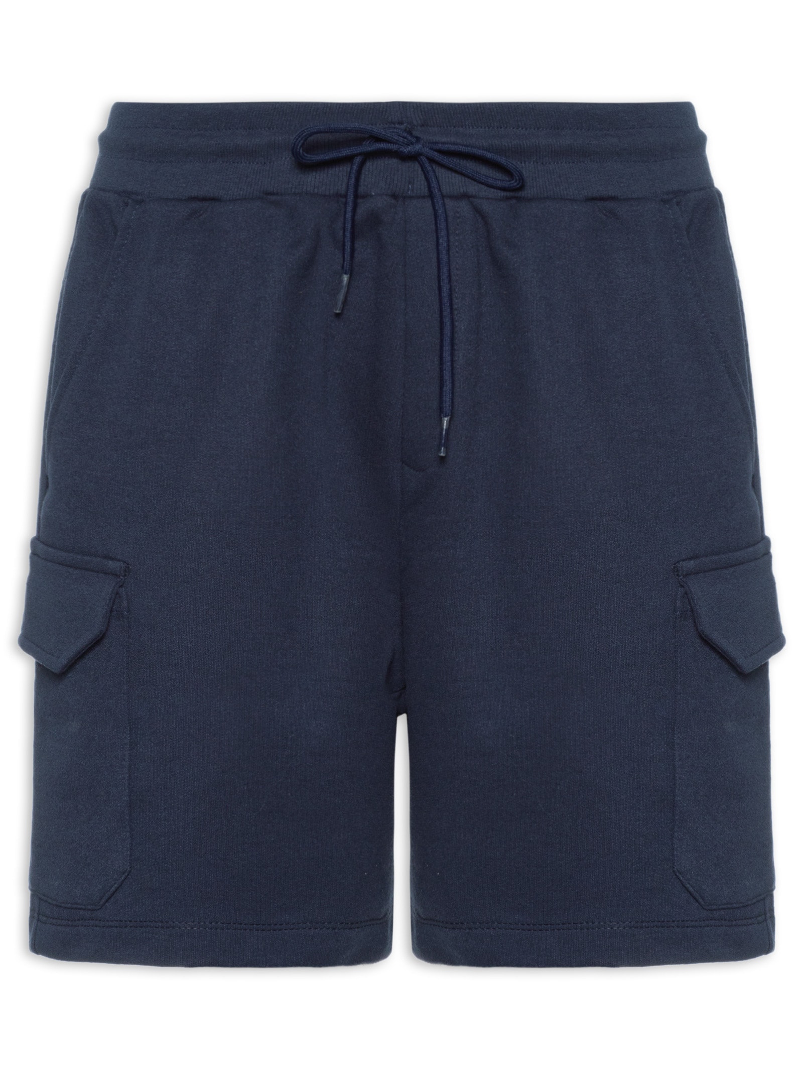 Bermuda Masculina Moletom Cargo Azul Basiq Men