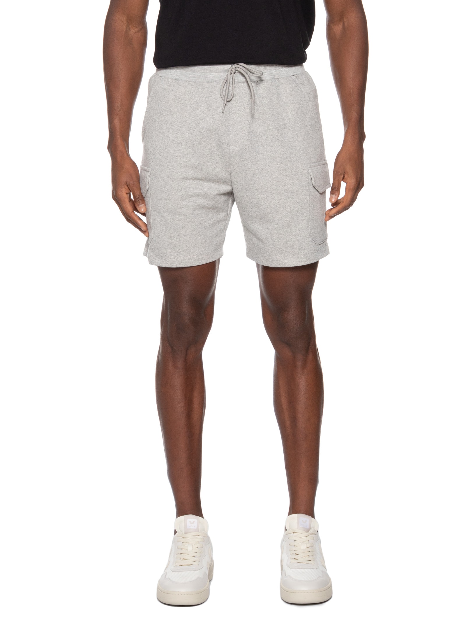 Bermuda Masculina Moletom Cargo Cinza Basiq Men