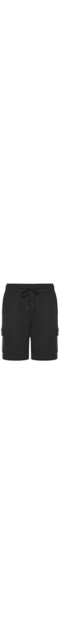 Bermuda Masculina Moletom Cargo - Preto