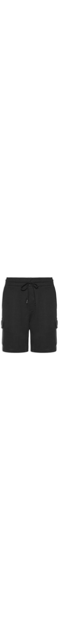 Bermuda Masculina Moletom Cargo - Preto