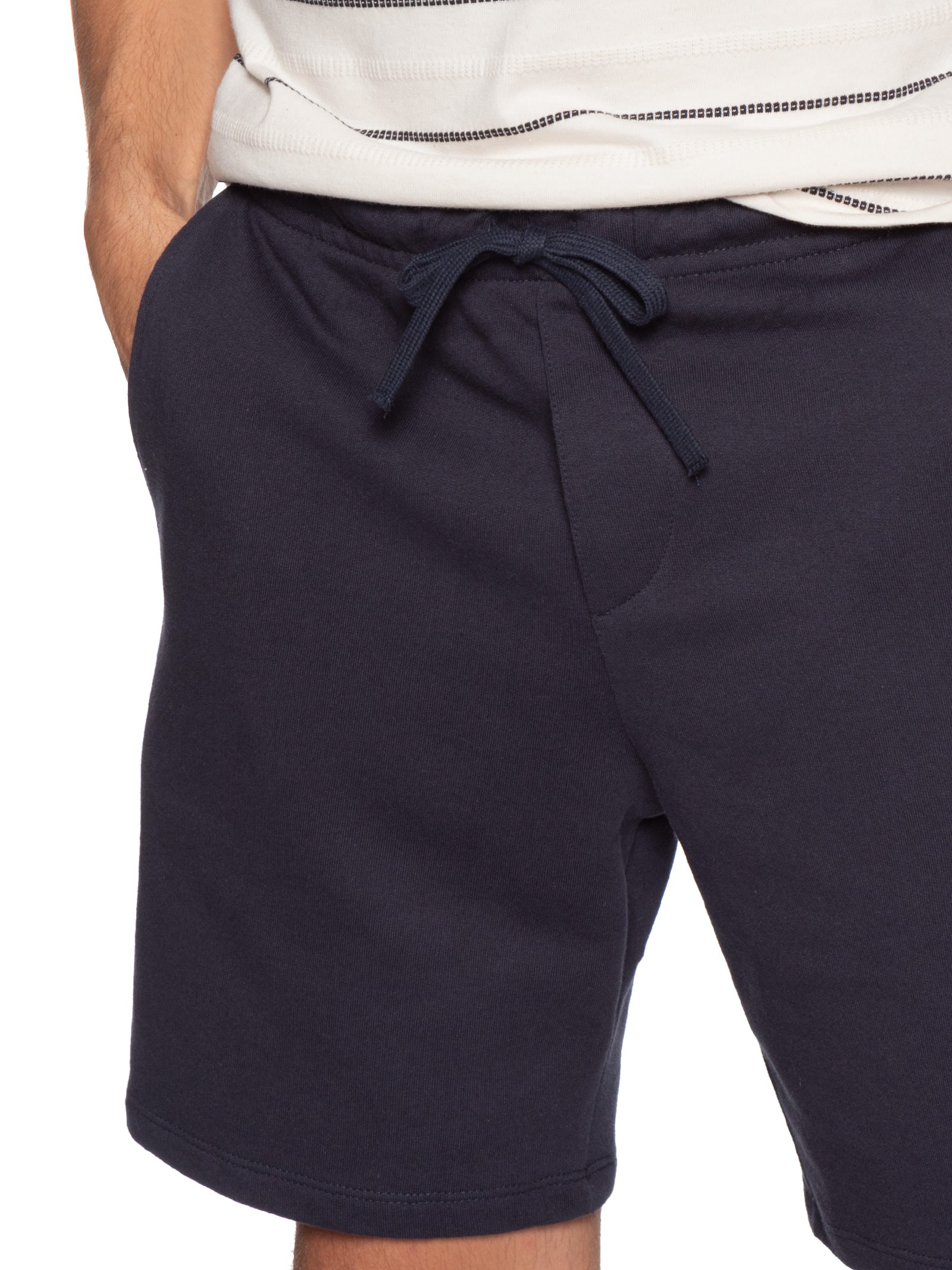 Bermuda Masculina Moletom Com Bolso Azul Hering