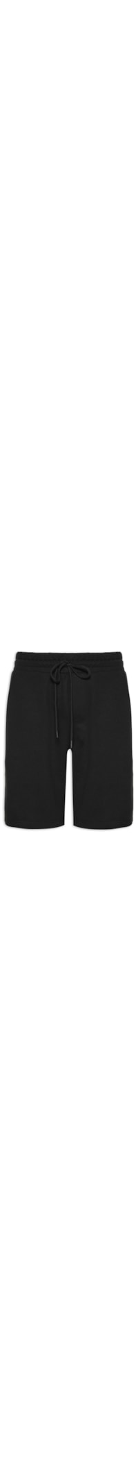 Bermuda Masculina Moletom Com Detalhe Lateral - Preto