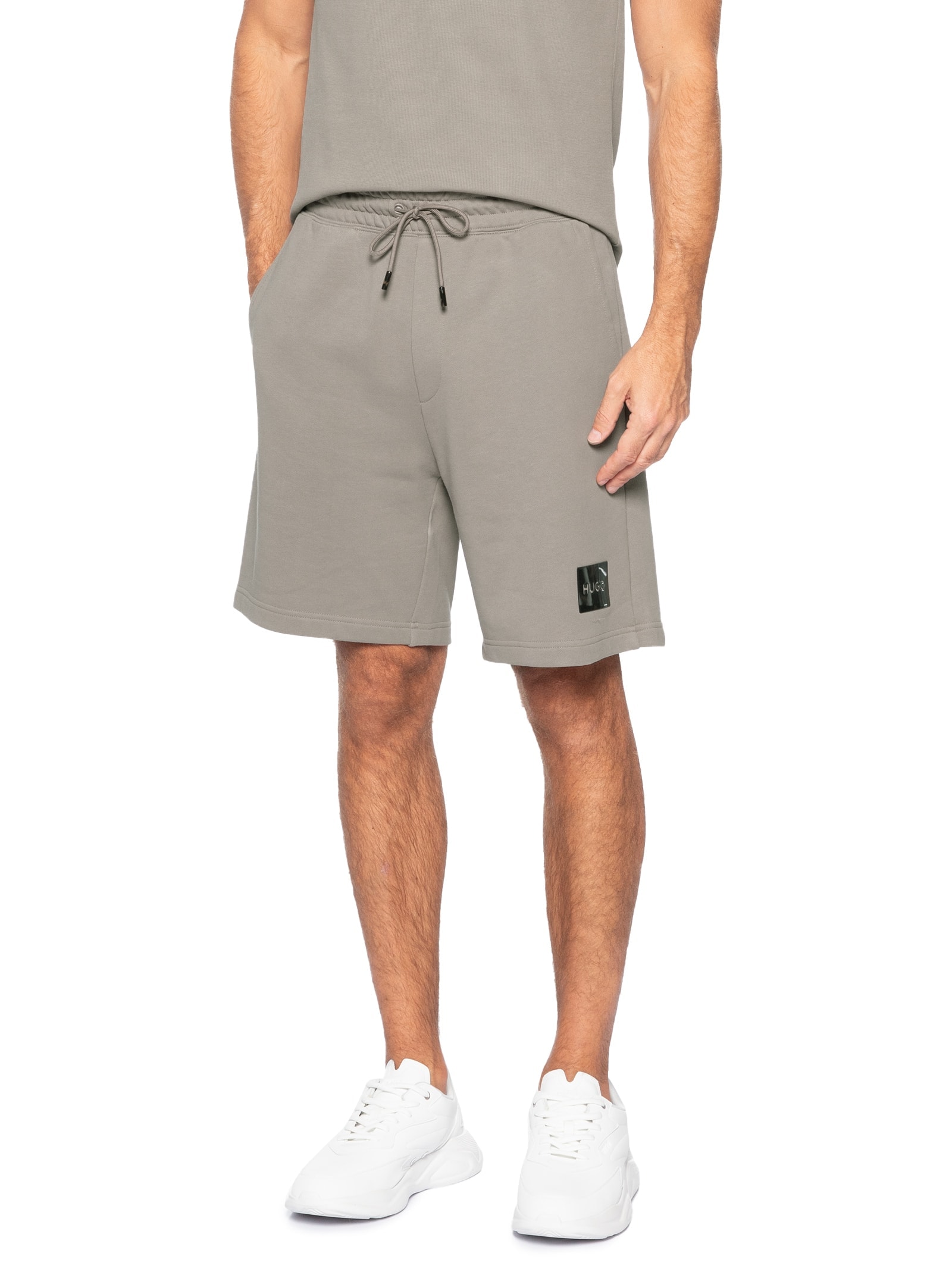 Bermuda Masculina Moletom Darix Bege Hugo
