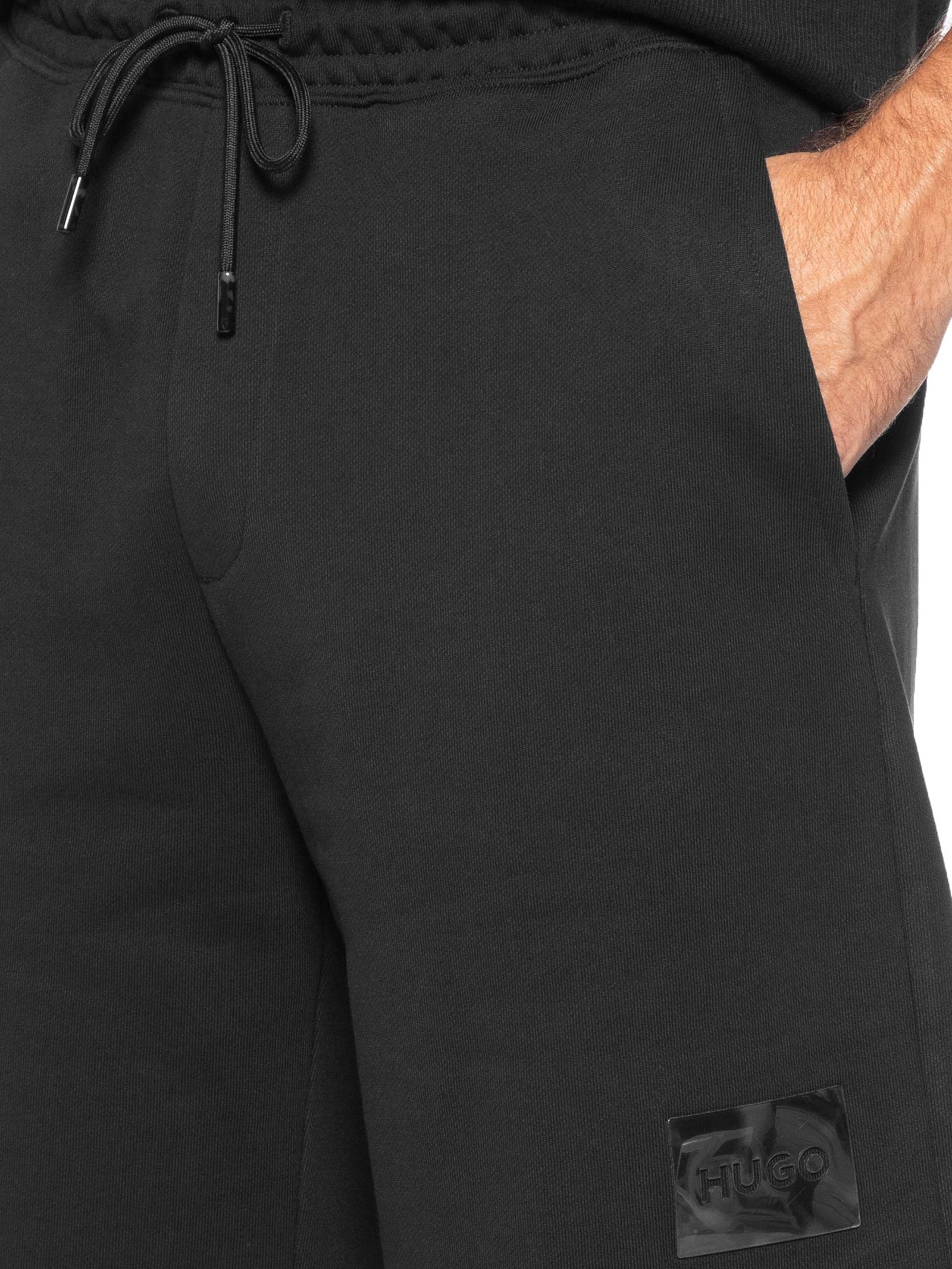 Bermuda Masculina Moletom Darix Preto Hugo