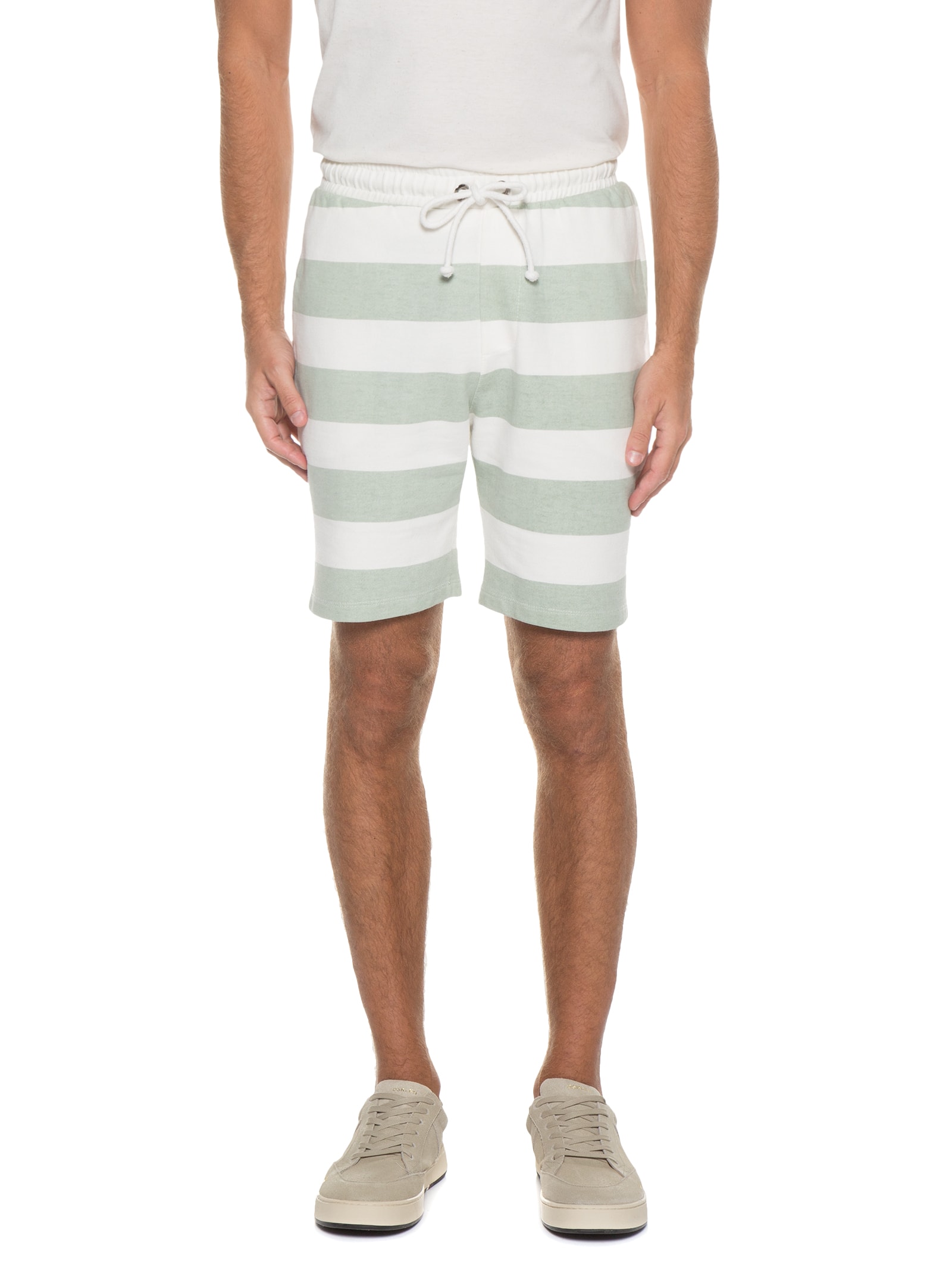 Bermuda Masculina Moletom Listra Off White Replay