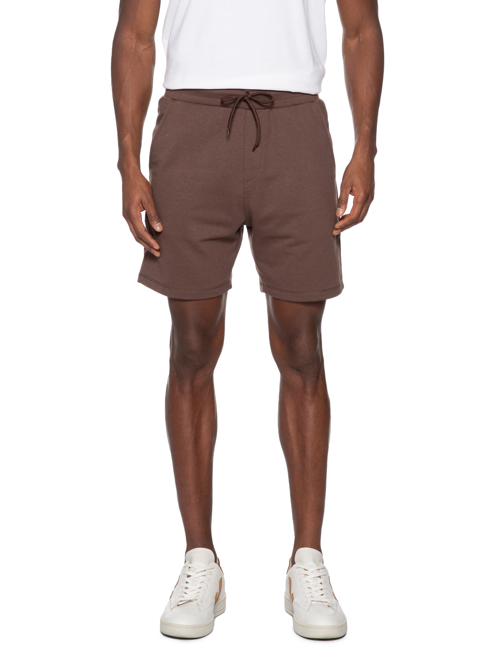 Bermuda Masculina Moletom Marrom Basiq Men