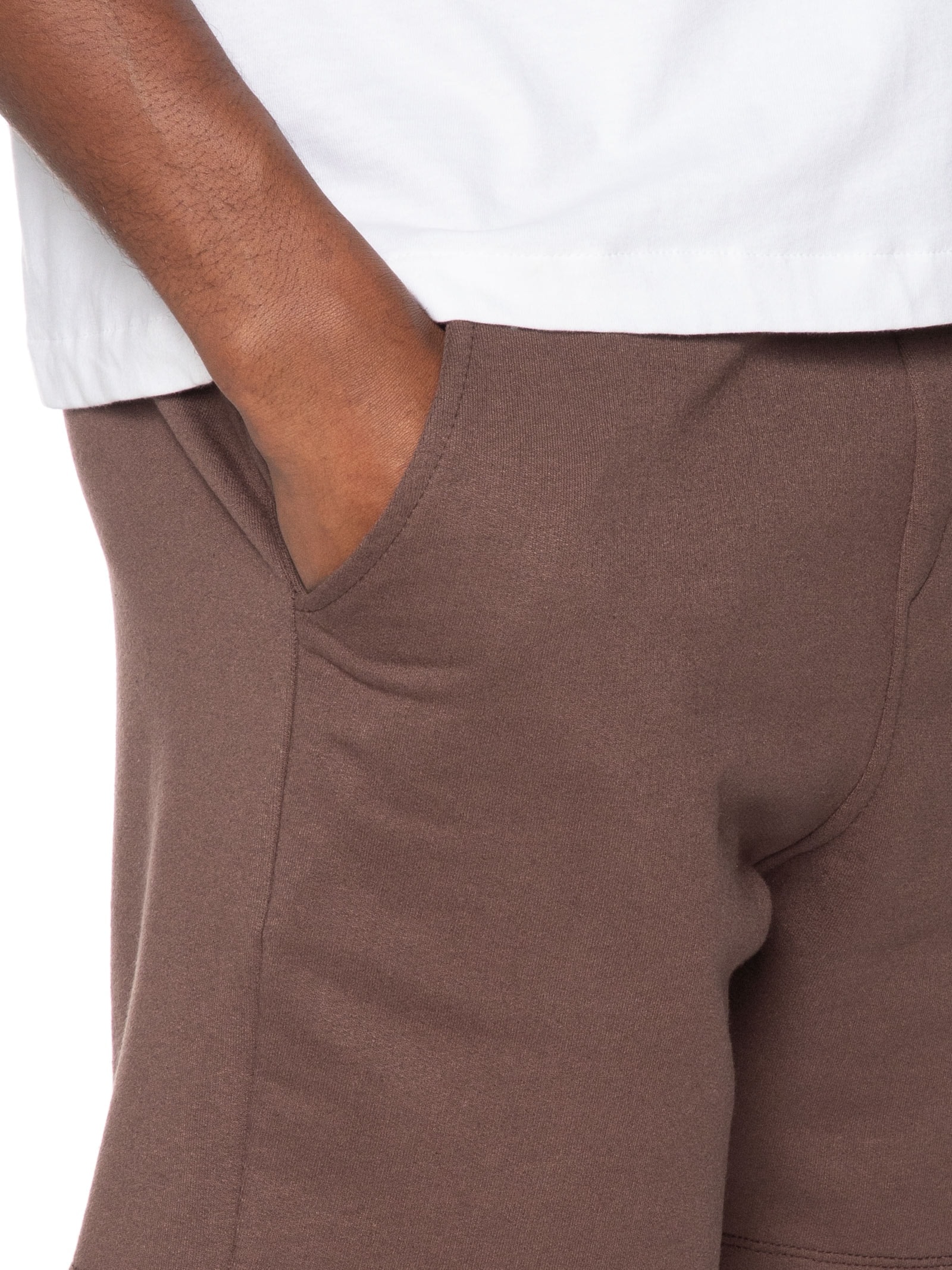 Bermuda Masculina Moletom Marrom Basiq Men