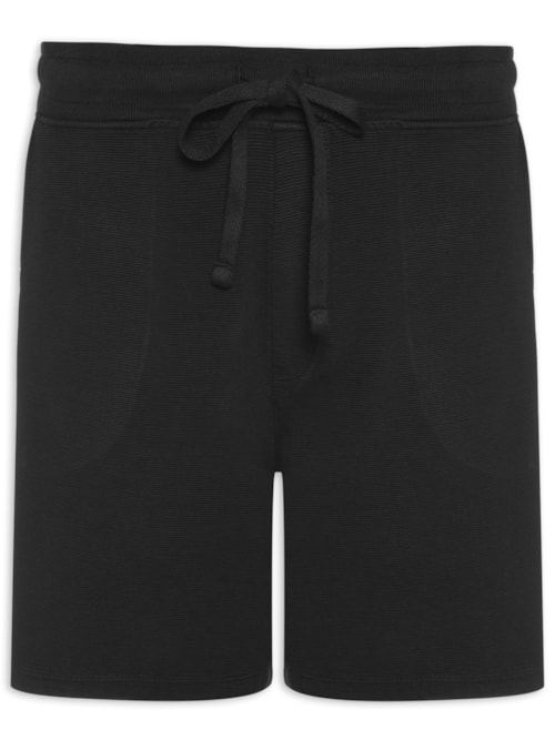 Bermuda Masculina Moletom Neblina – Preto