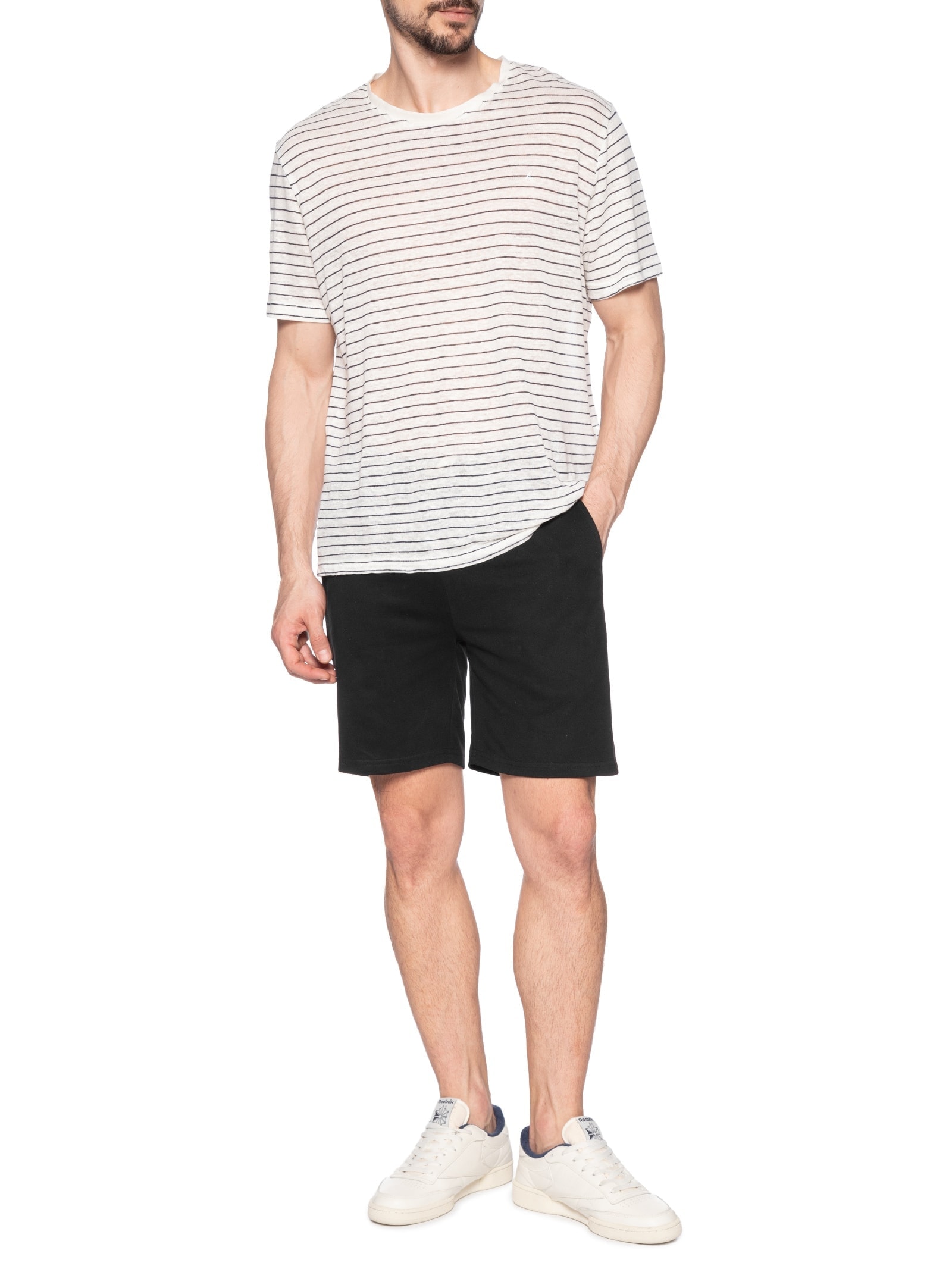 Bermuda Masculina Moletom Preto Basiq Men