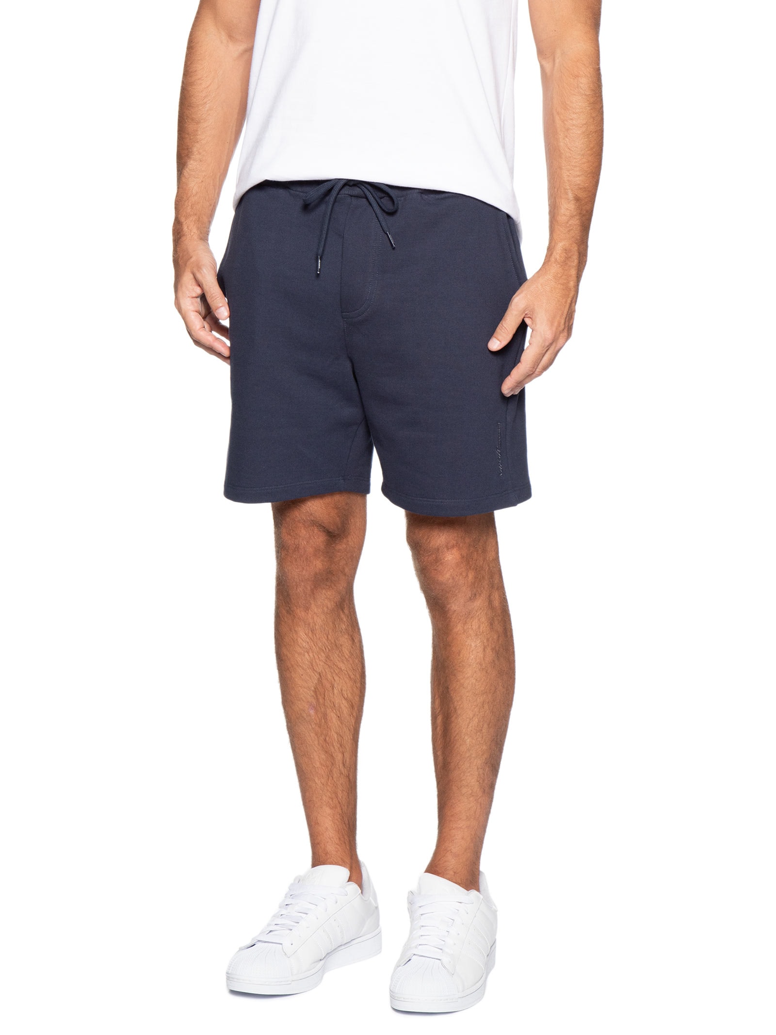 Bermuda Masculina Moletom Relaxed Fit Com Bolso Lateral Azul Tommy Jeans