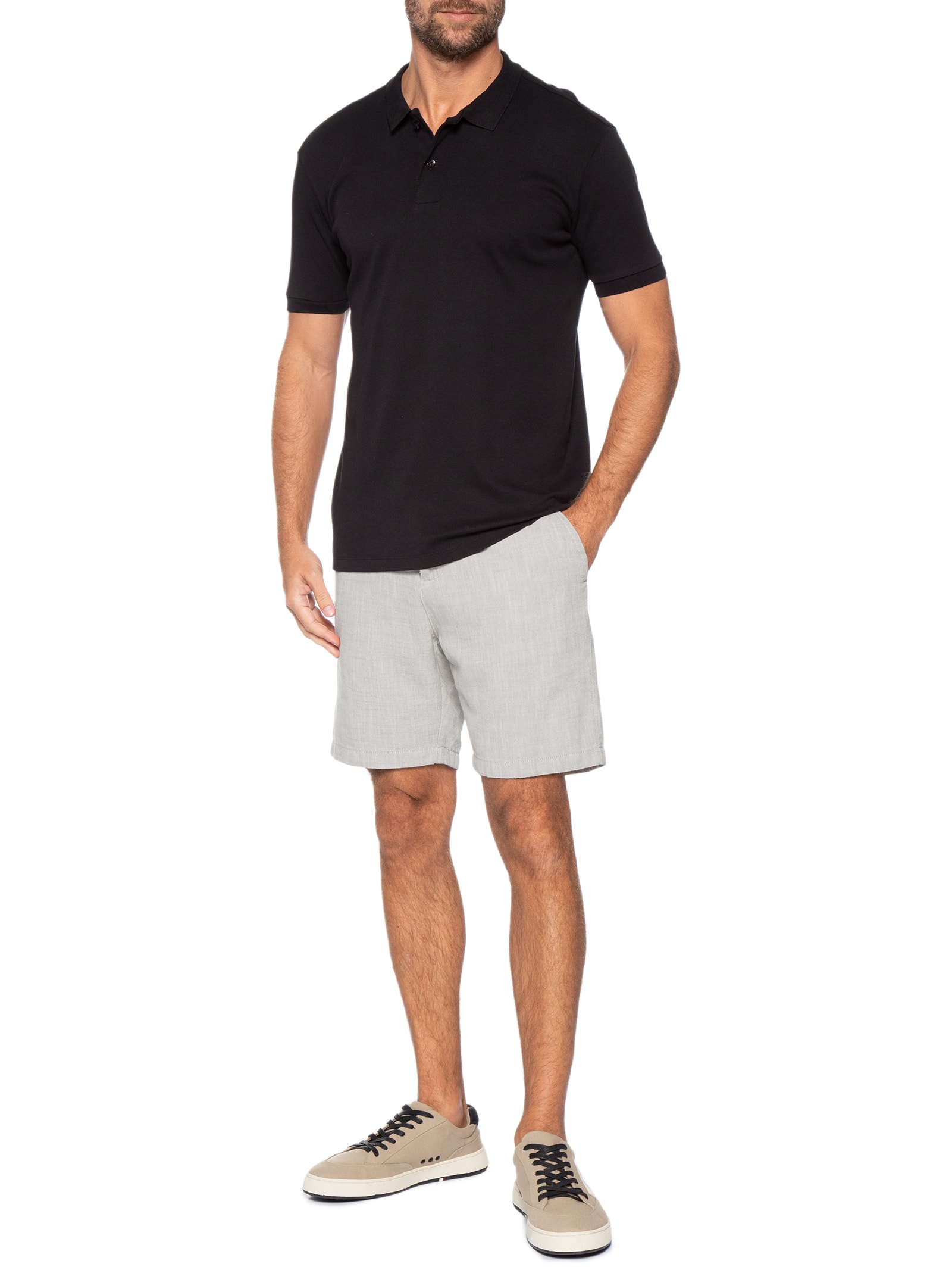 Bermuda Masculina Oxford Cinza Pineapple