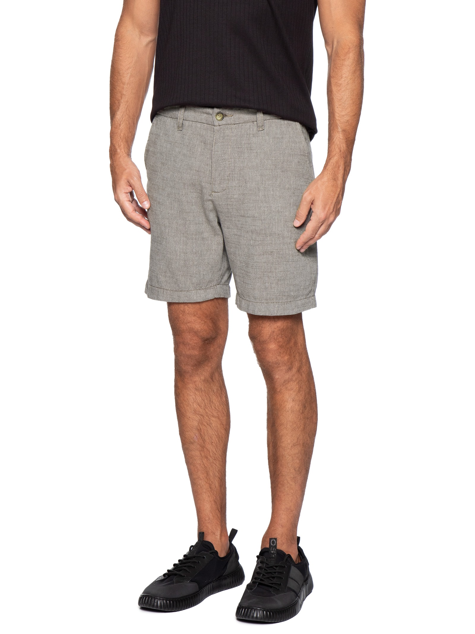 Bermuda Masculina Oxford Marrom Pineapple