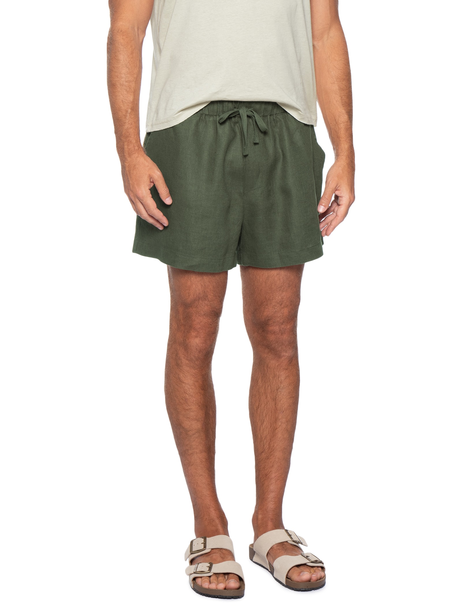 Bermuda Masculina PJ Linen Classic Verde Osklen