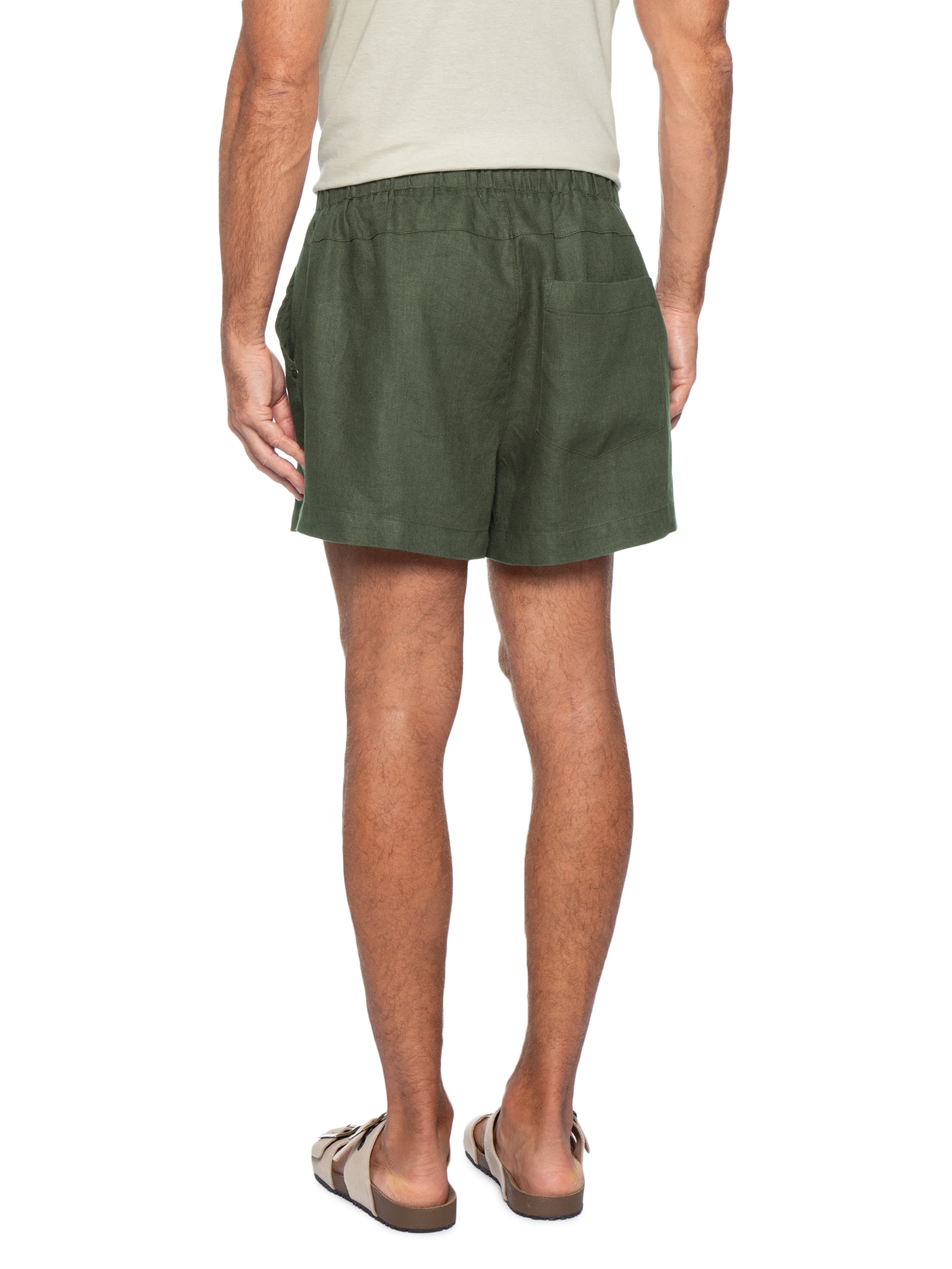 Bermuda Masculina PJ Linen Classic Verde Osklen
