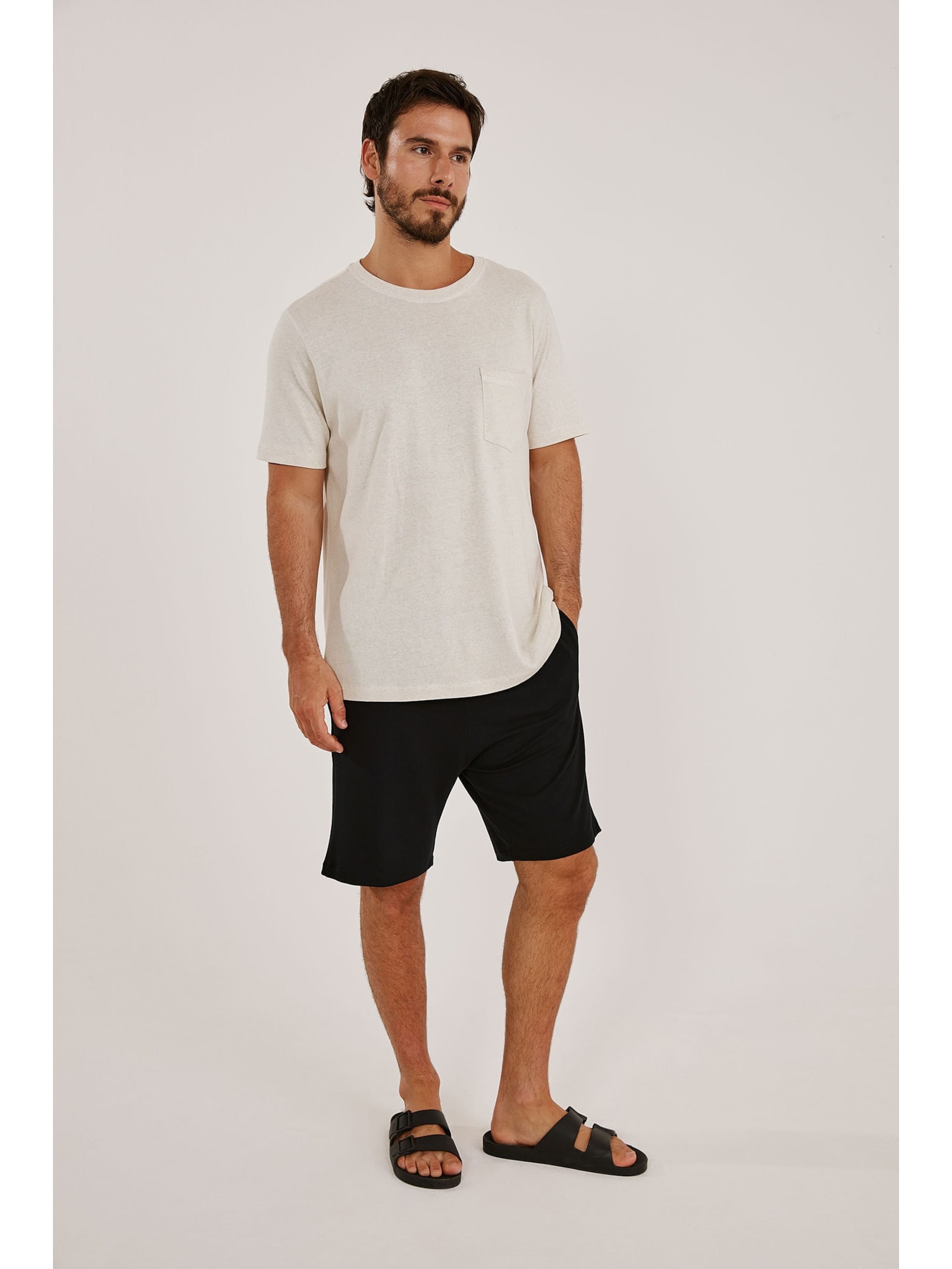Bermuda Masculina Preta Bambu Satya Yogini