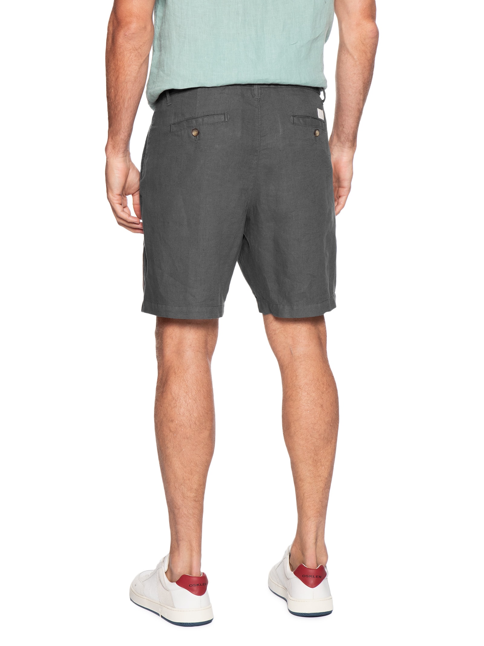 Bermuda Masculina Puro Linho Preto Pineapple