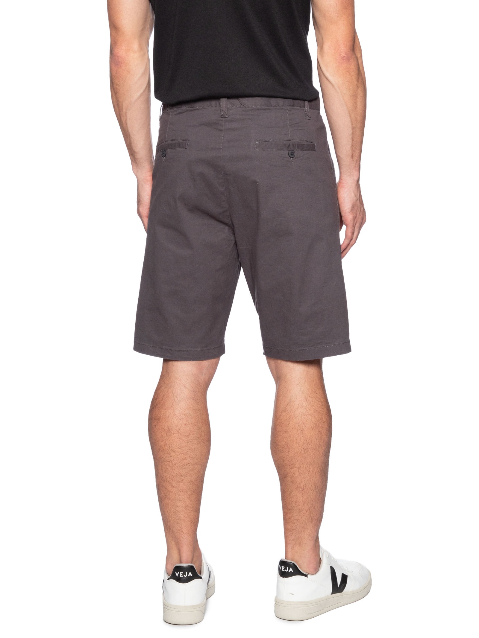 Bermuda Masculina Sarja Básica Cinza   Basiq Men
